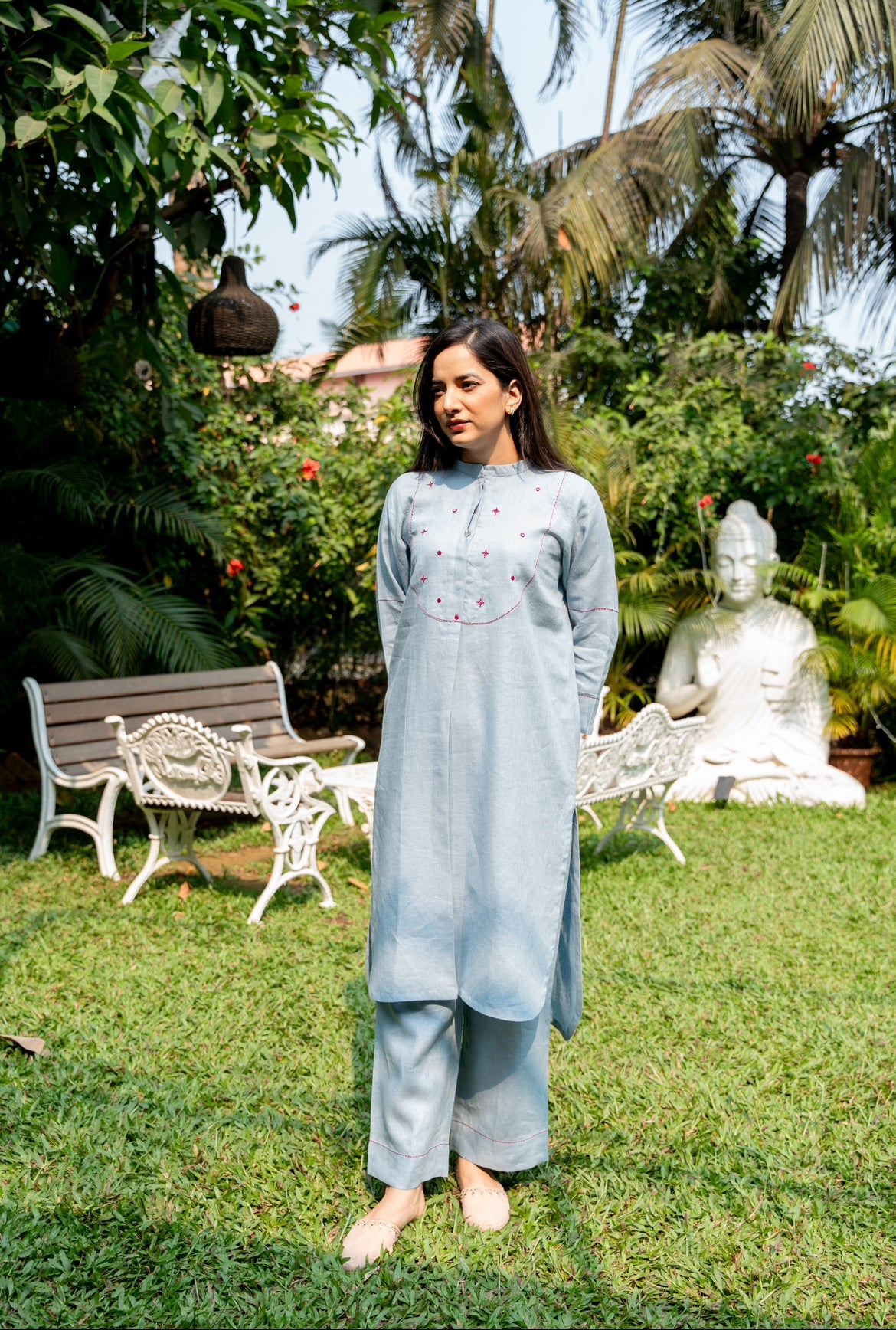 STONE BLUE LINEN PAIR