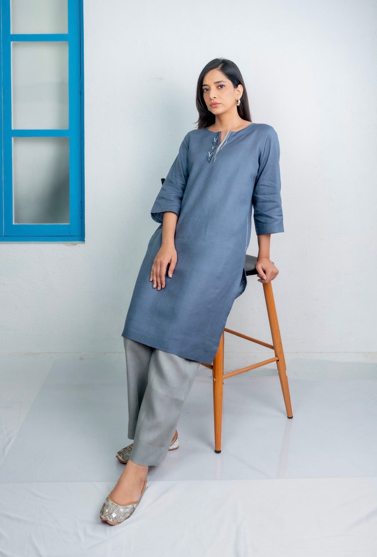 Space Blue-Grey Linen Pair