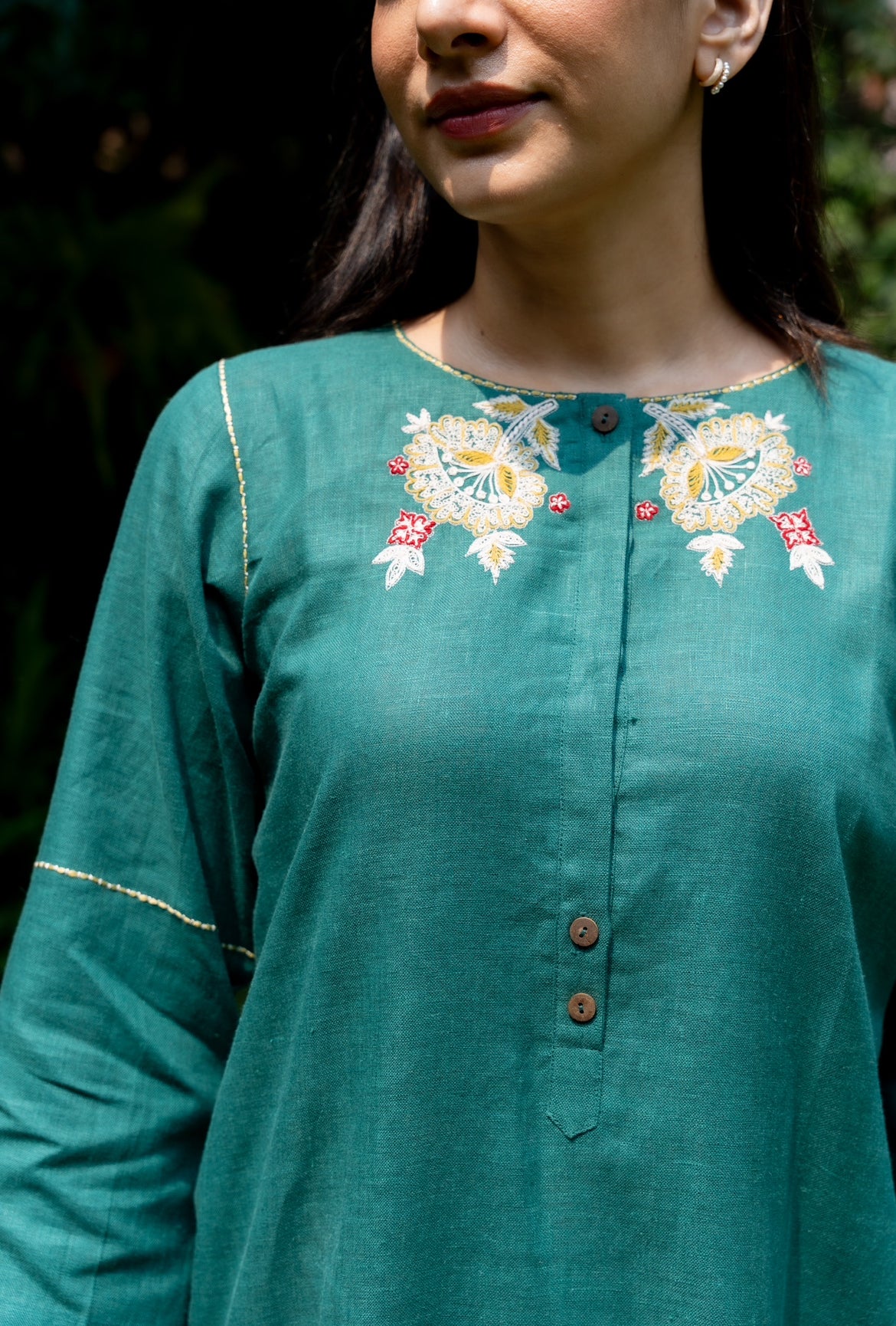 PINE GREEN LINEN PAIR