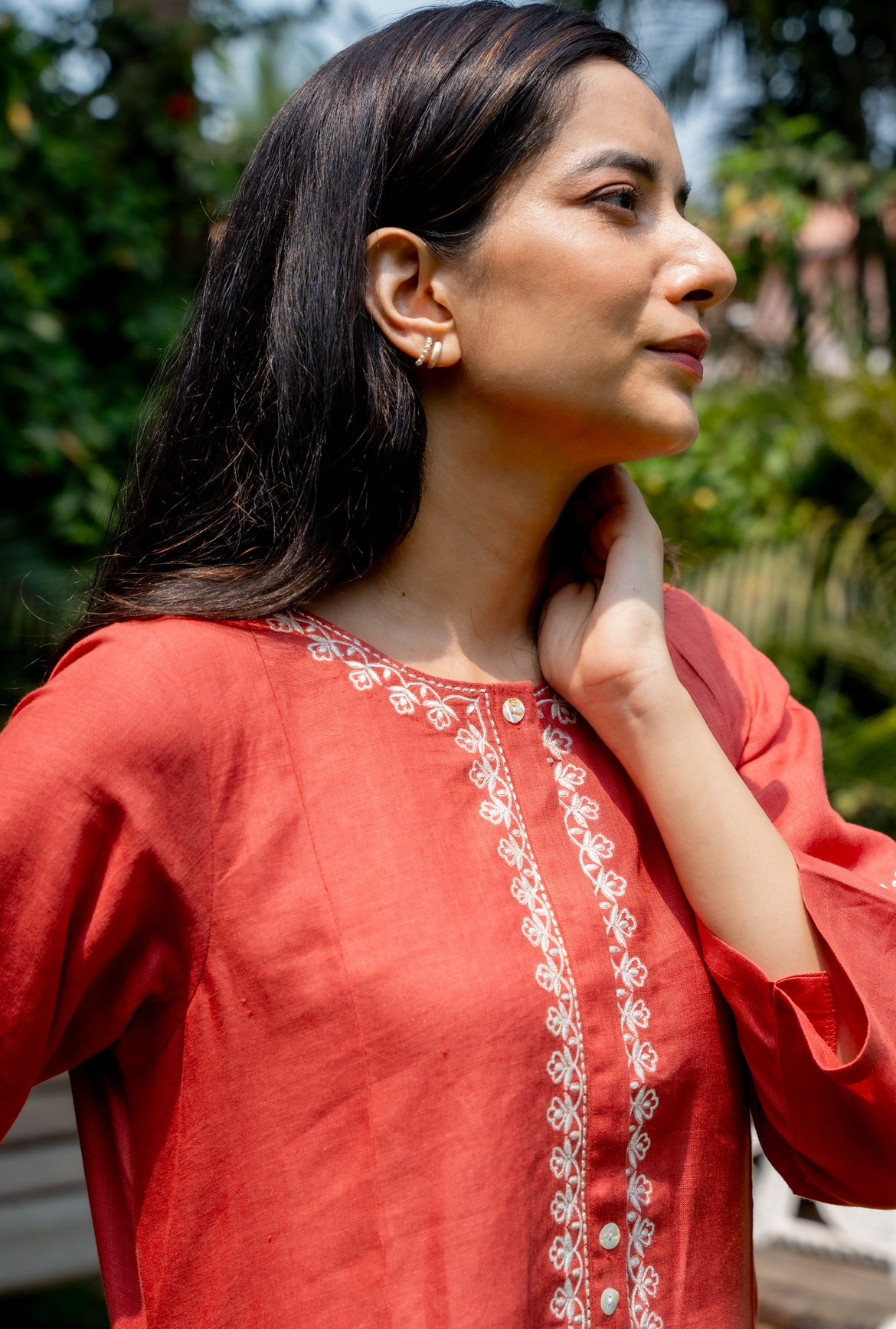 BRICK RED LINEN PAIR