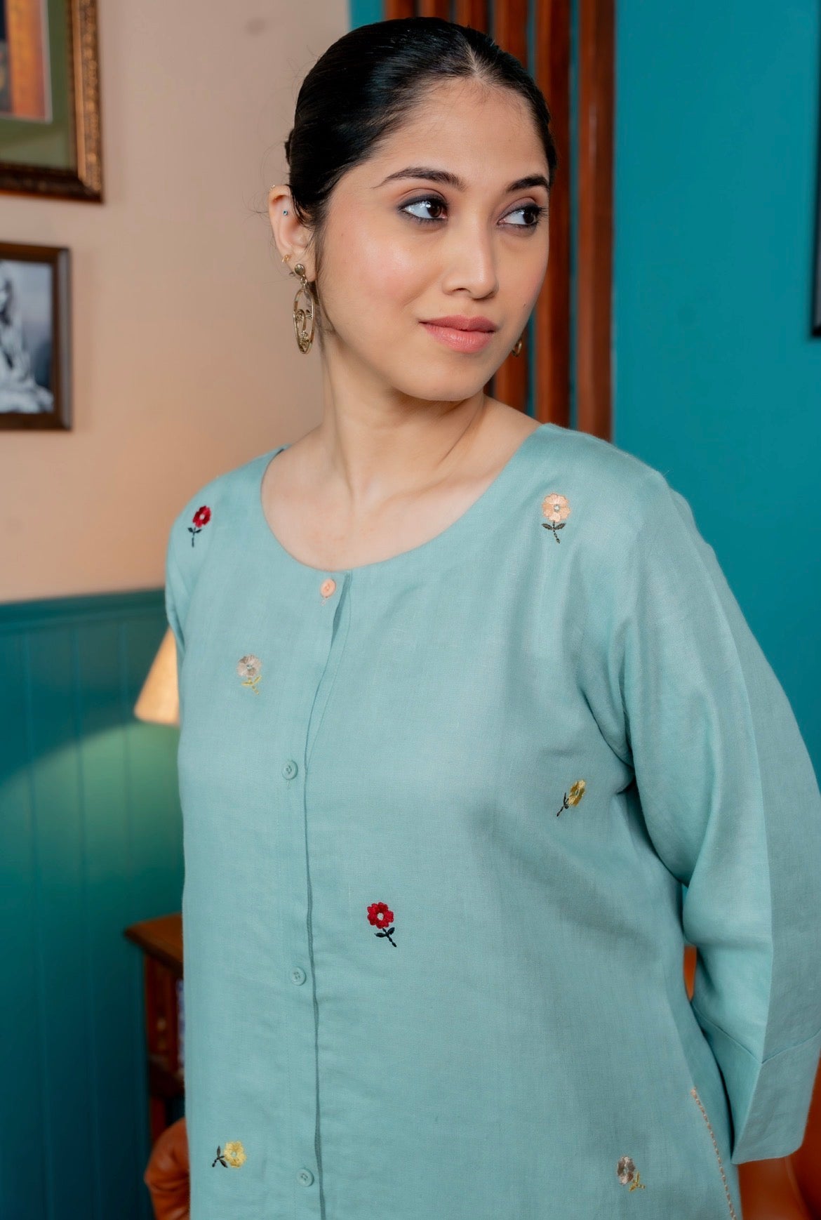 Blue-Green Linen Pair
