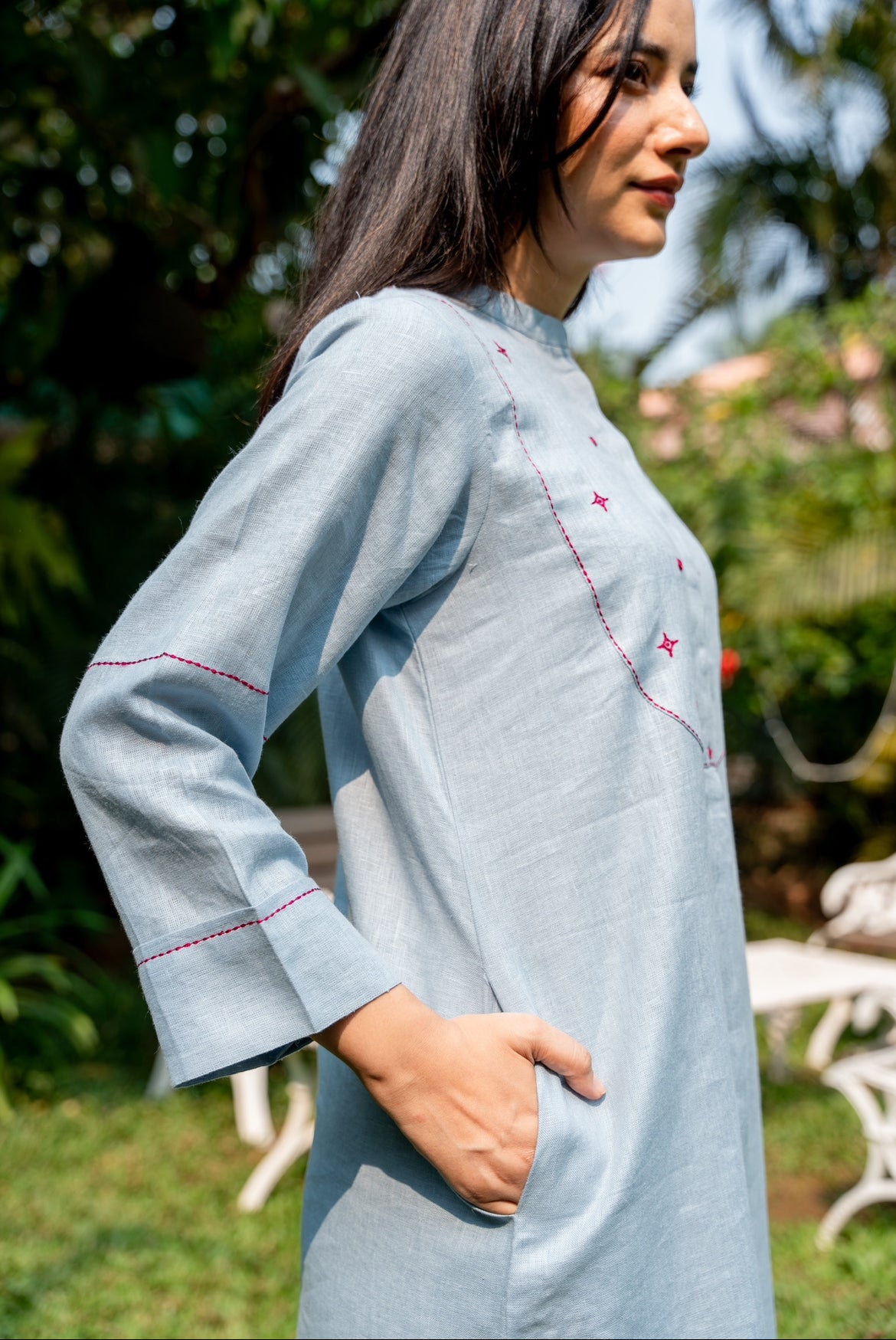 STONE BLUE LINEN PAIR