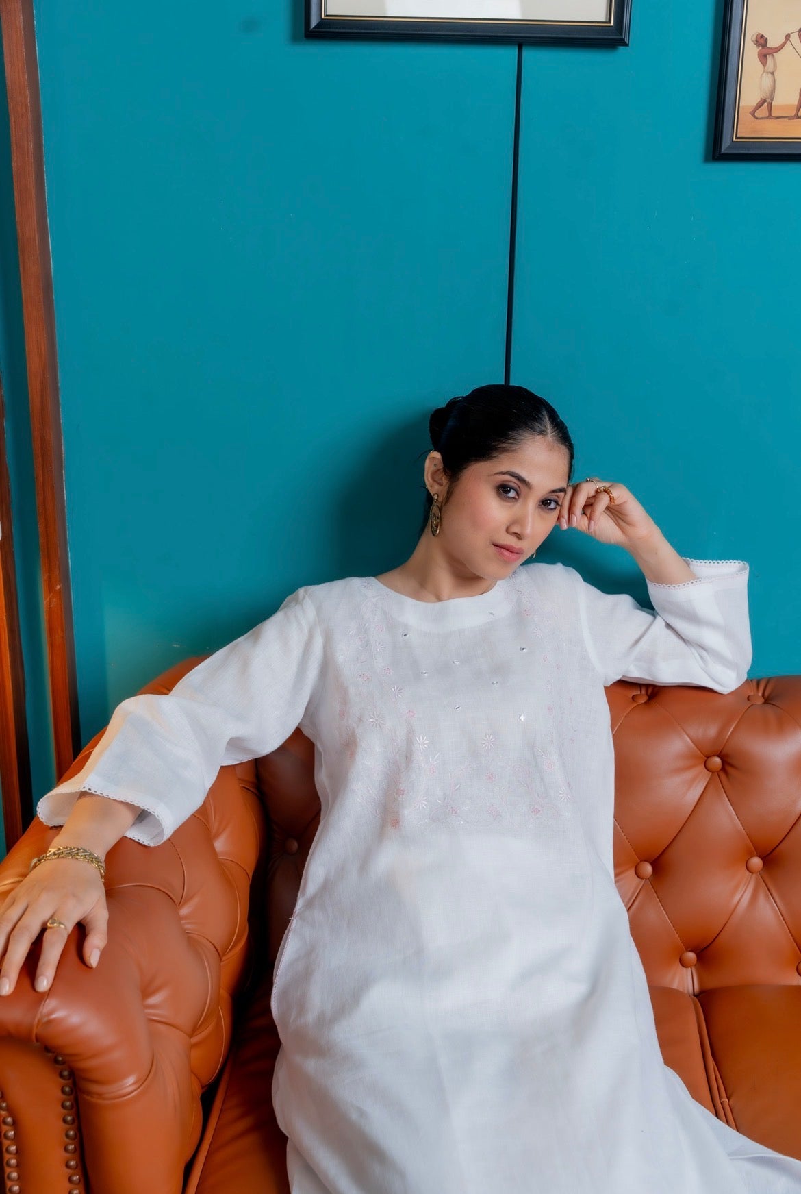 Daisy white Linen Pair