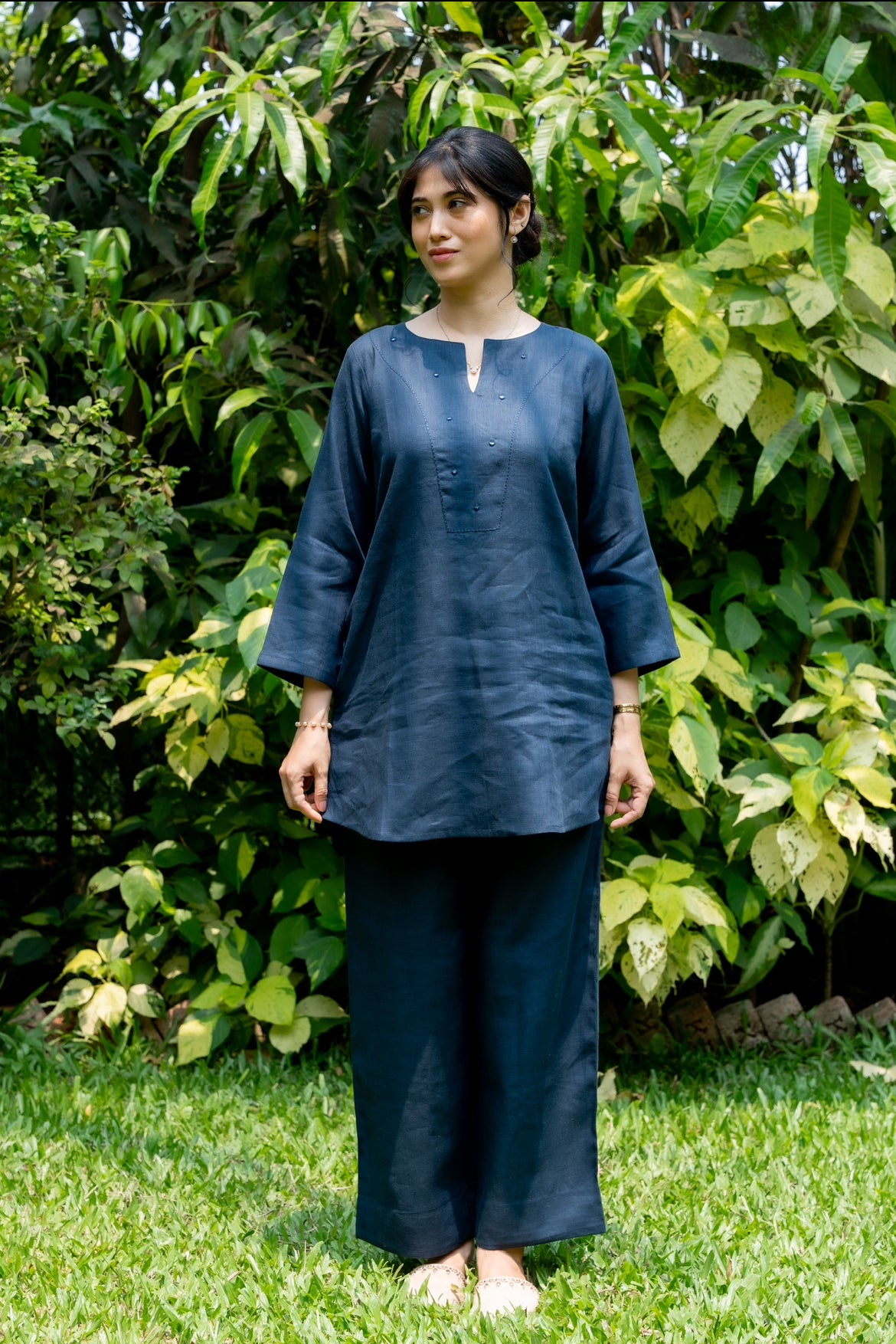 SPACE BLUE LINEN CO-ORD SET