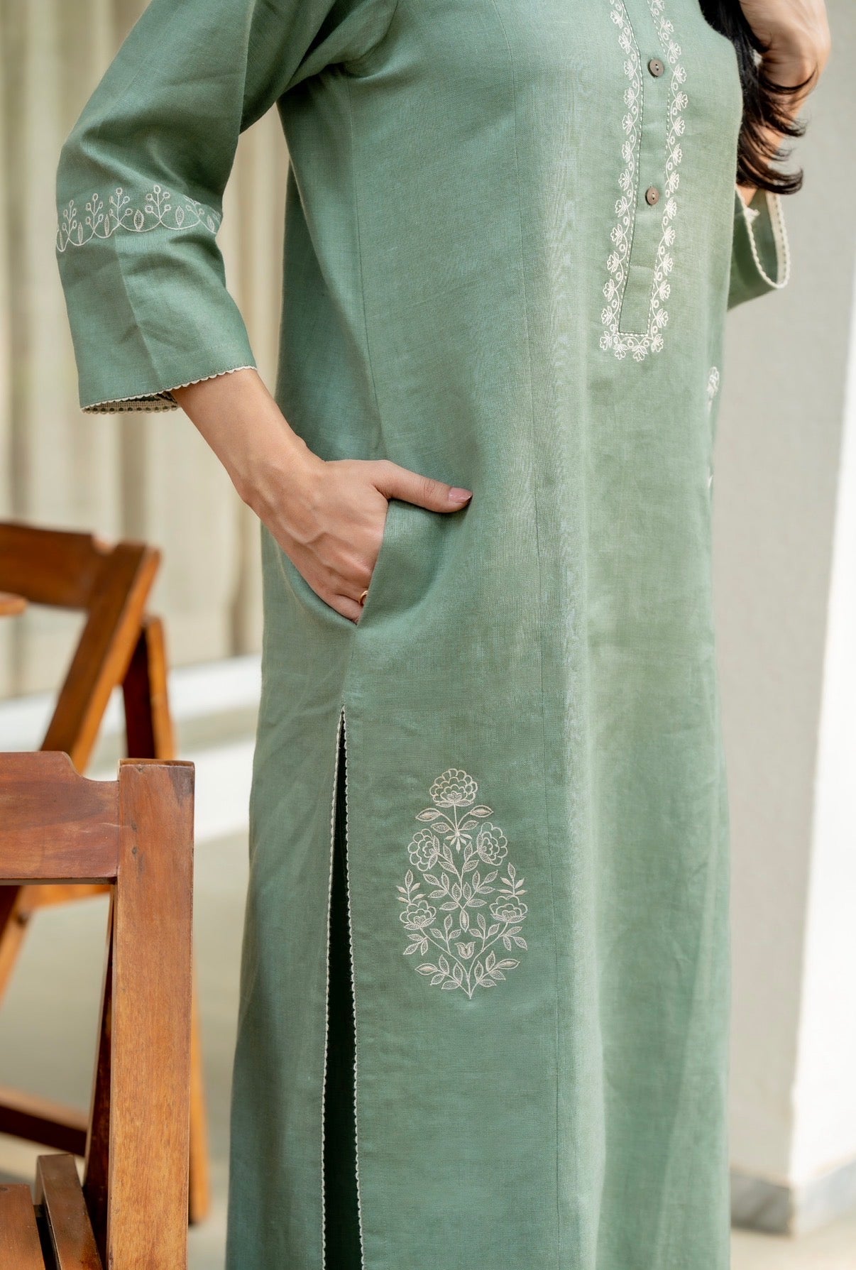 Sage Green Linen Pair