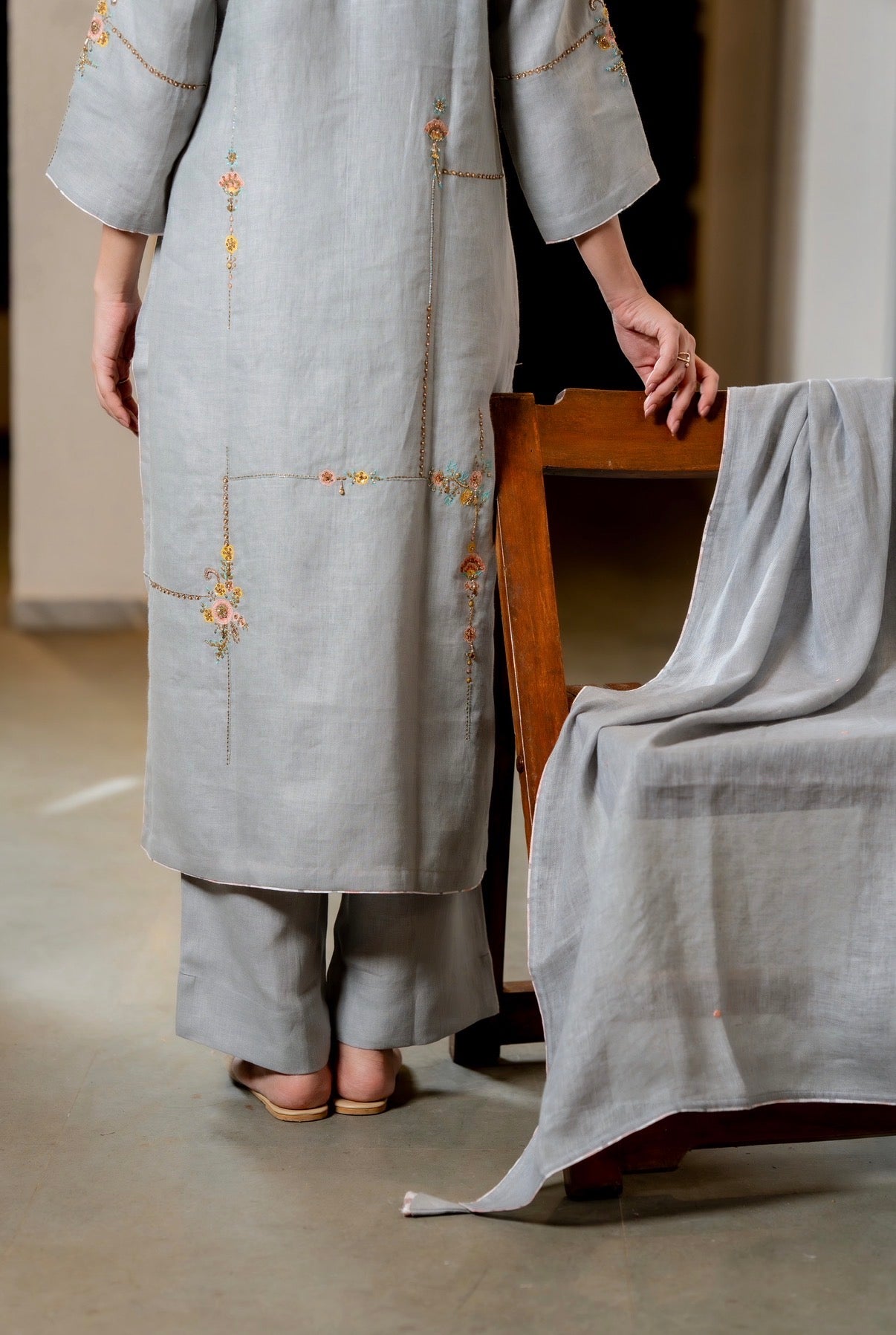 Platinum Grey Linen Set