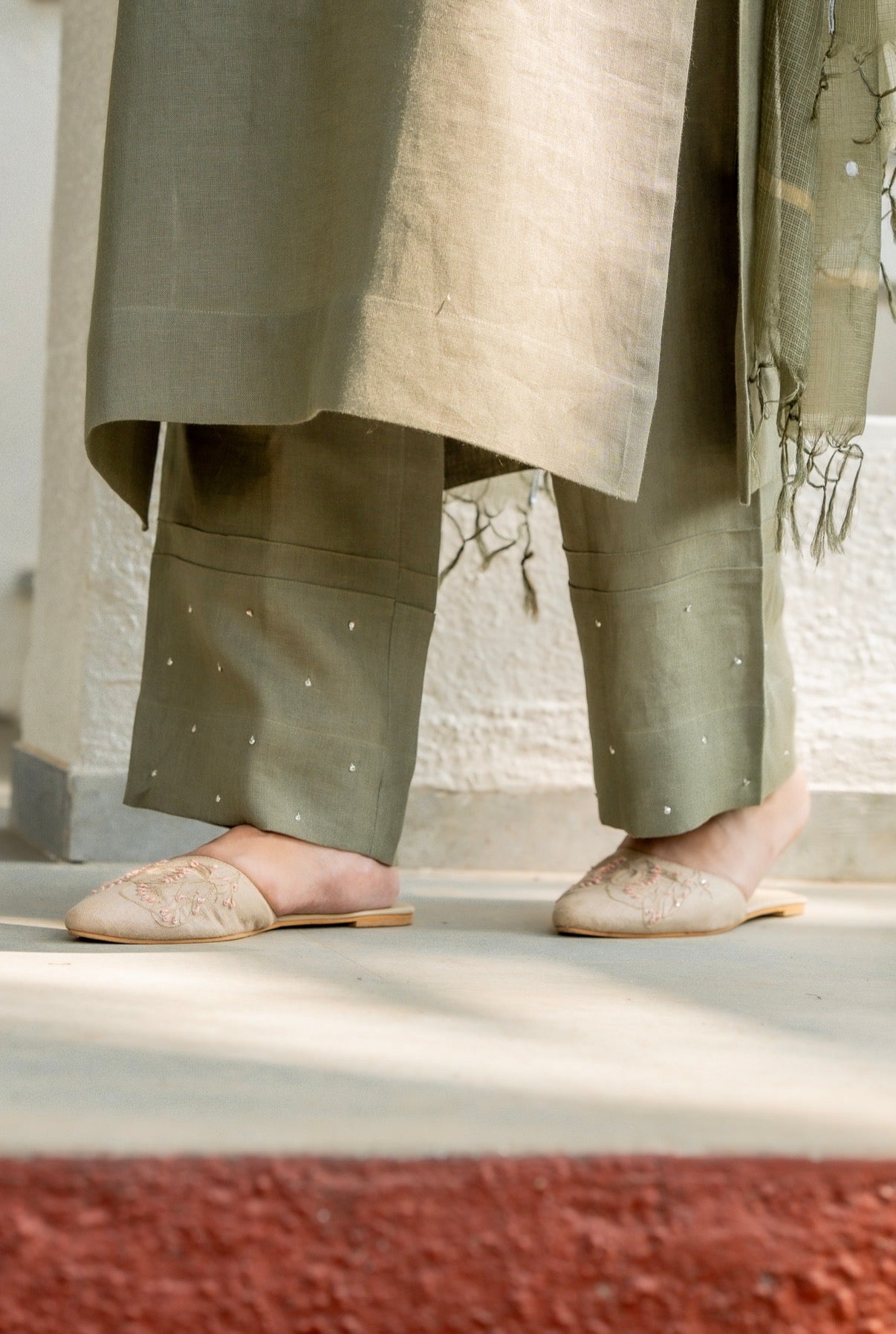 Olive Green Linen Set