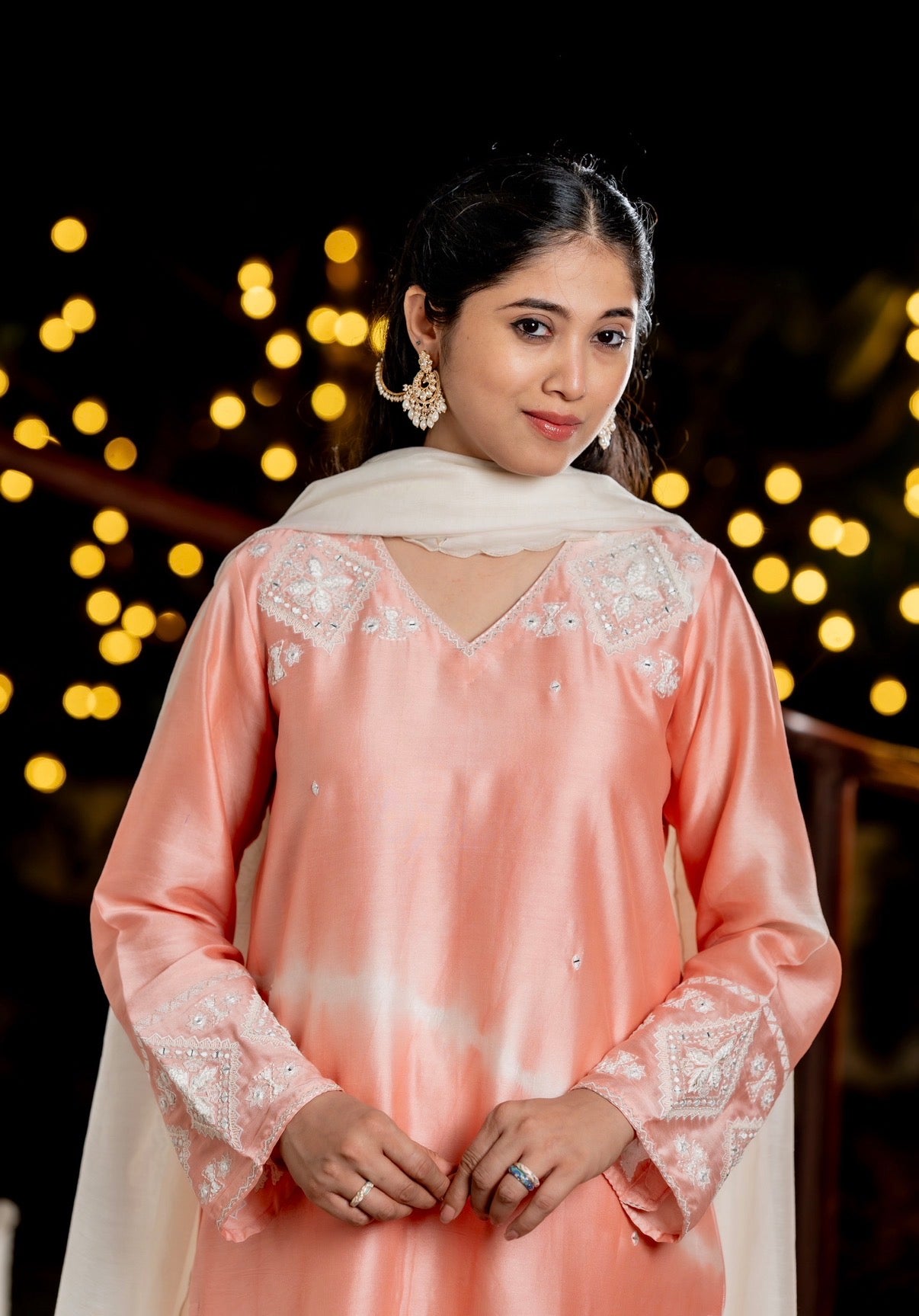 Baby Pink Chanderi Silk Set