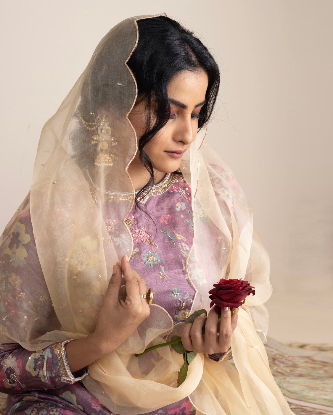 Twilight lavender Silk Suit Set - Siara Women