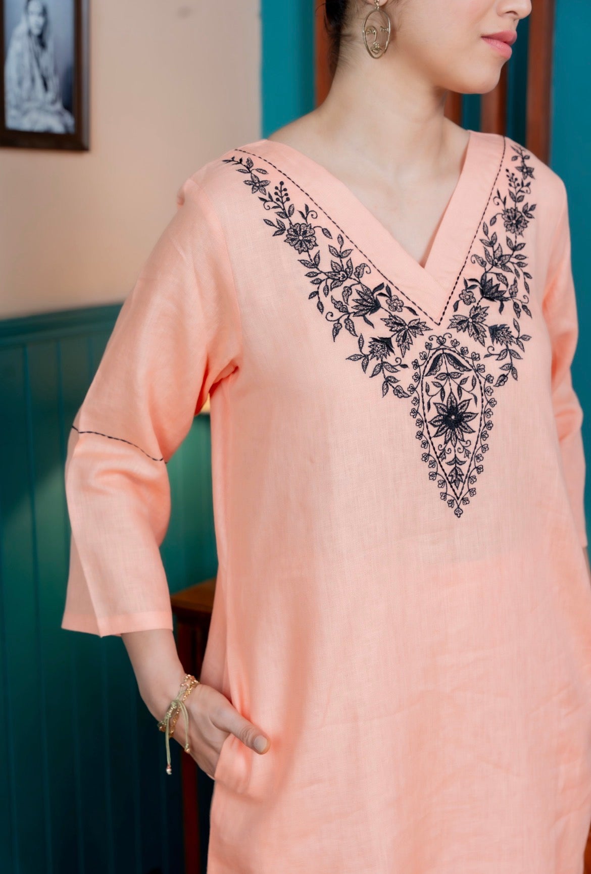 Creamy Peach Linen Pair