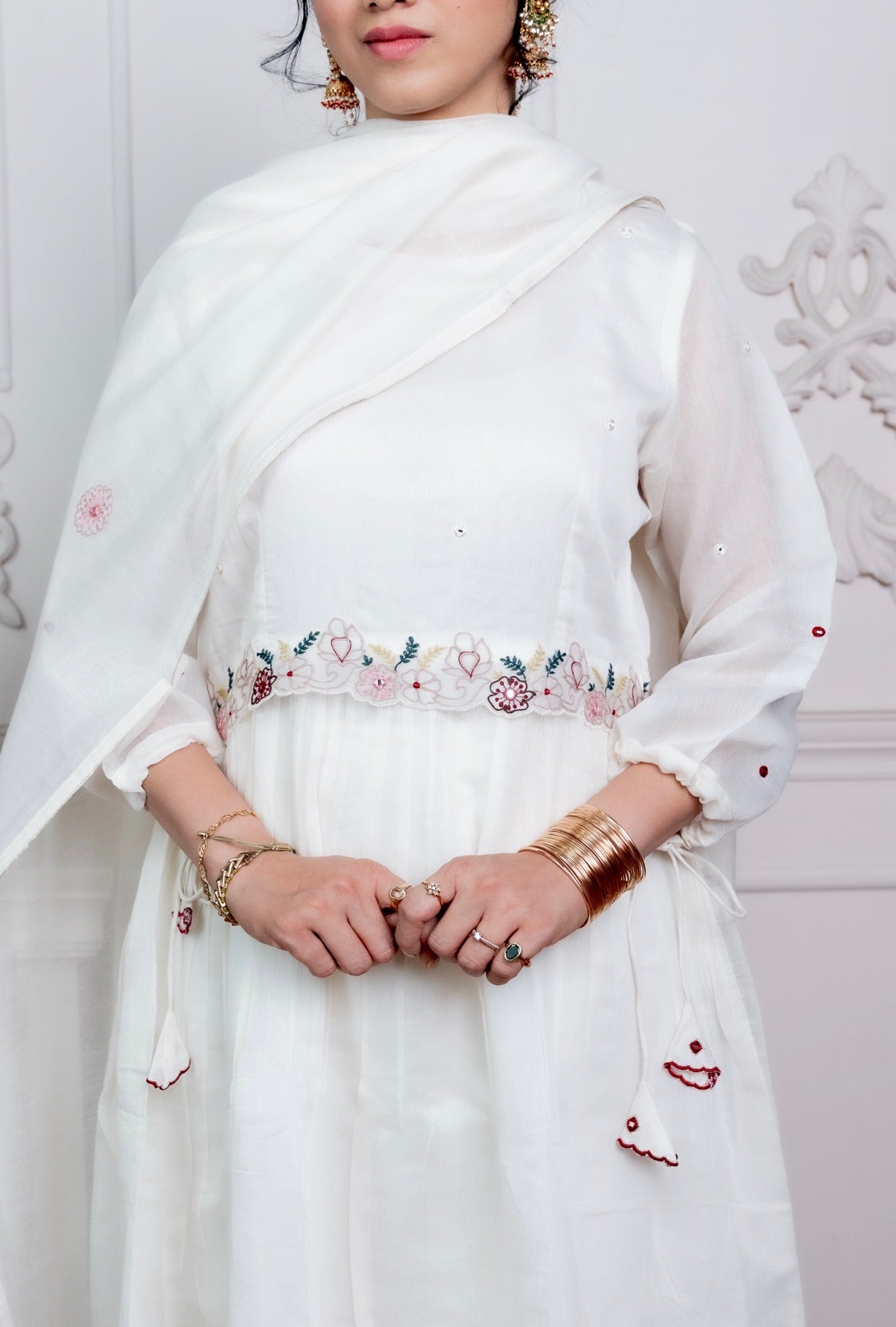 Saphed Chanderi Silk Set