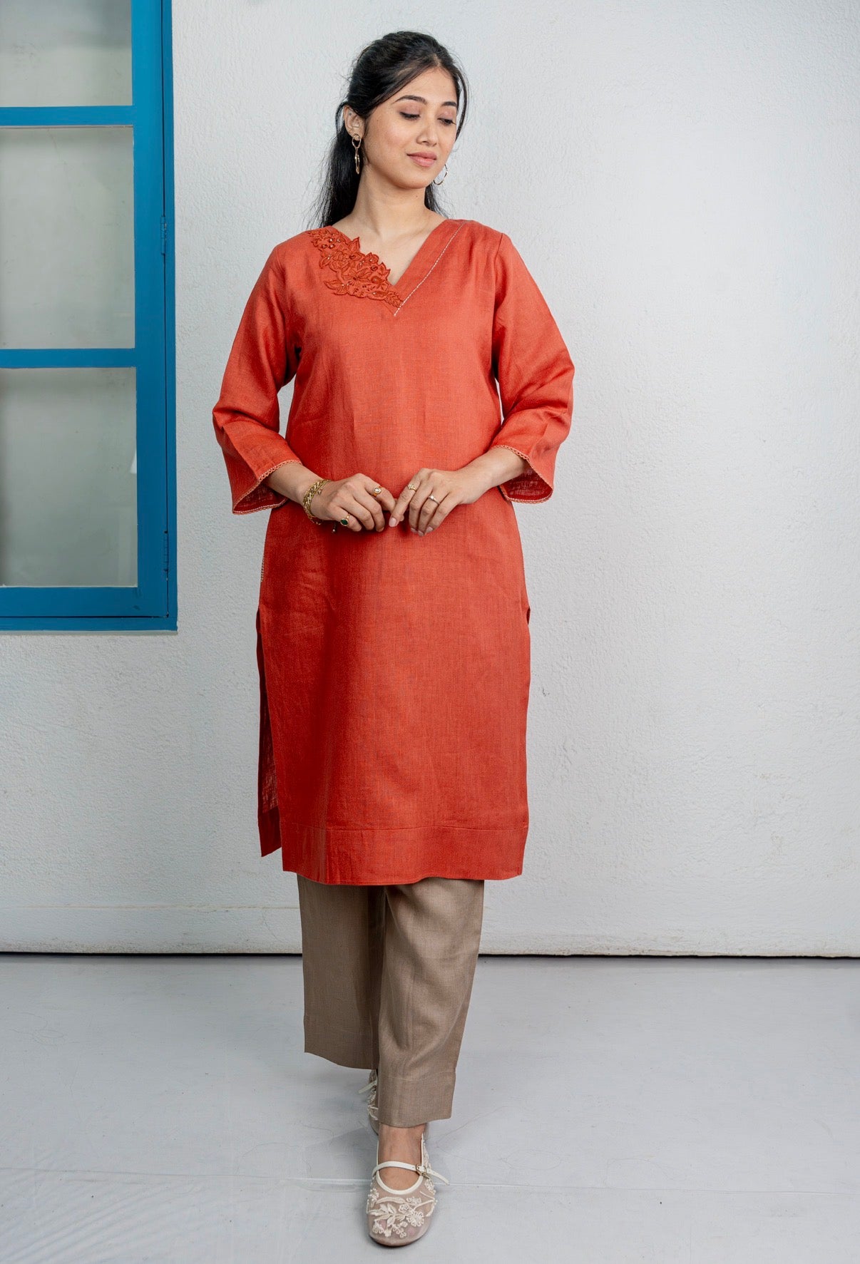 Bronze-Coffee Linen Pair