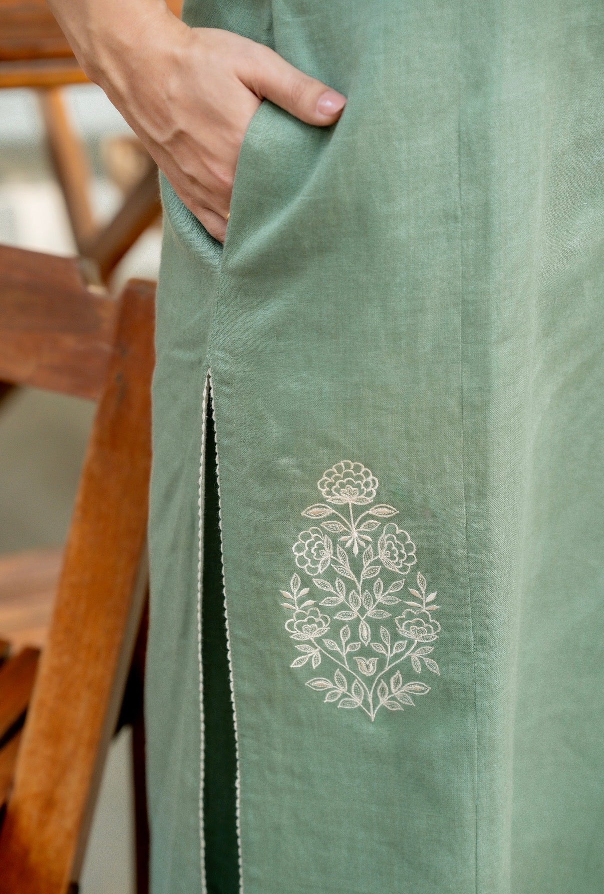 Sage Green Linen Pair