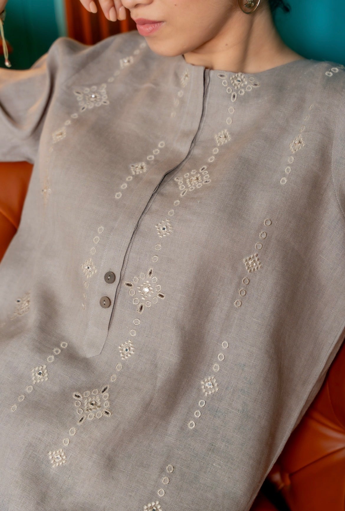 Fossil Grey Linen Pair