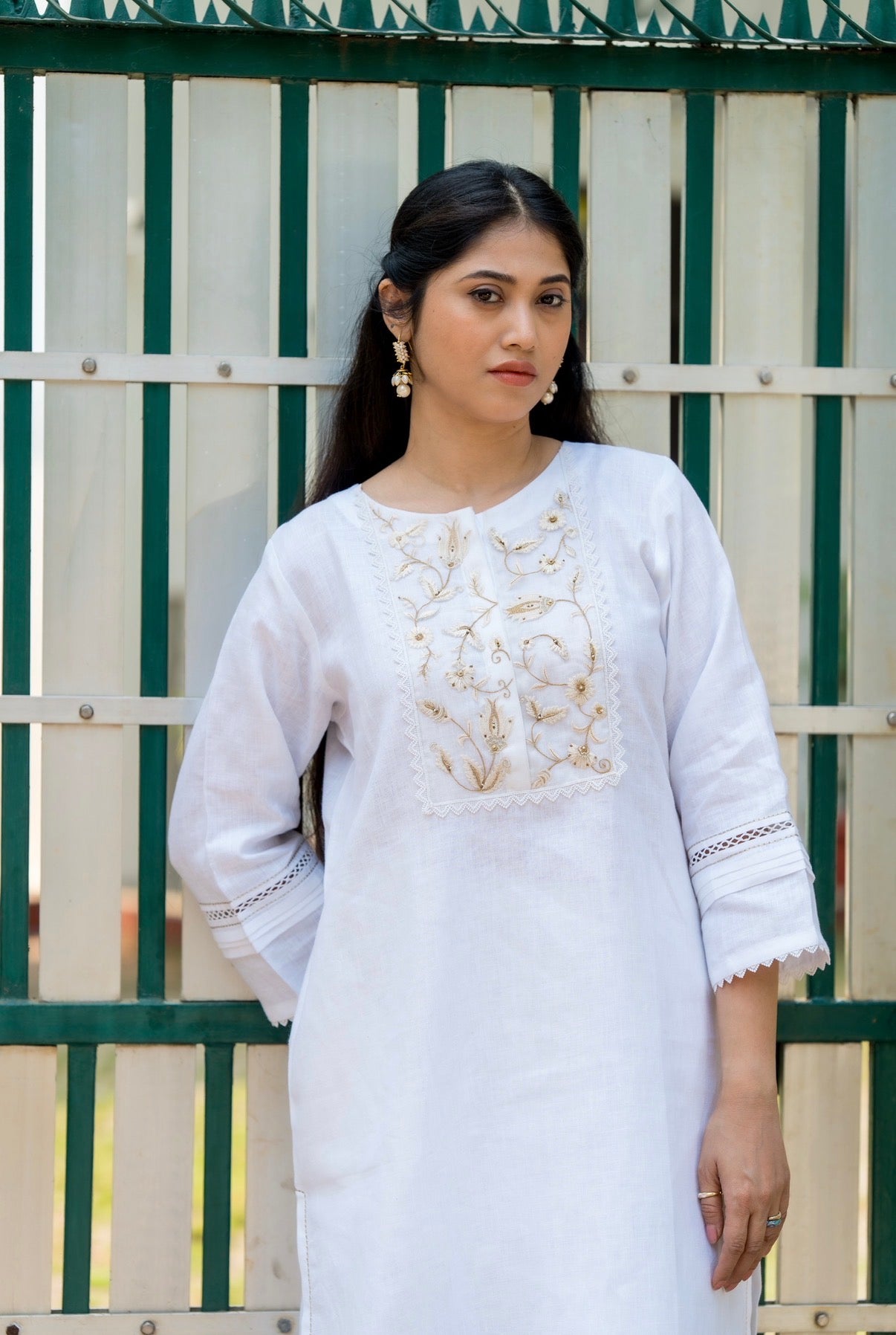 Pearl White Linen Set