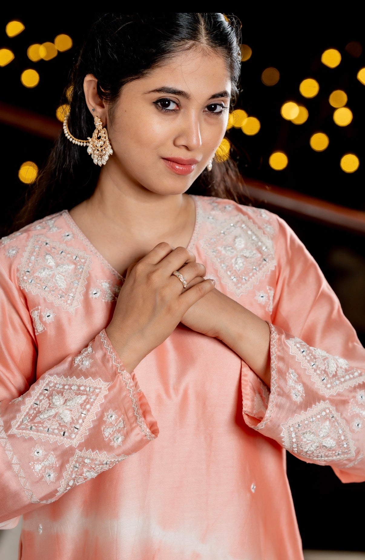 Baby Pink Chanderi Silk Set