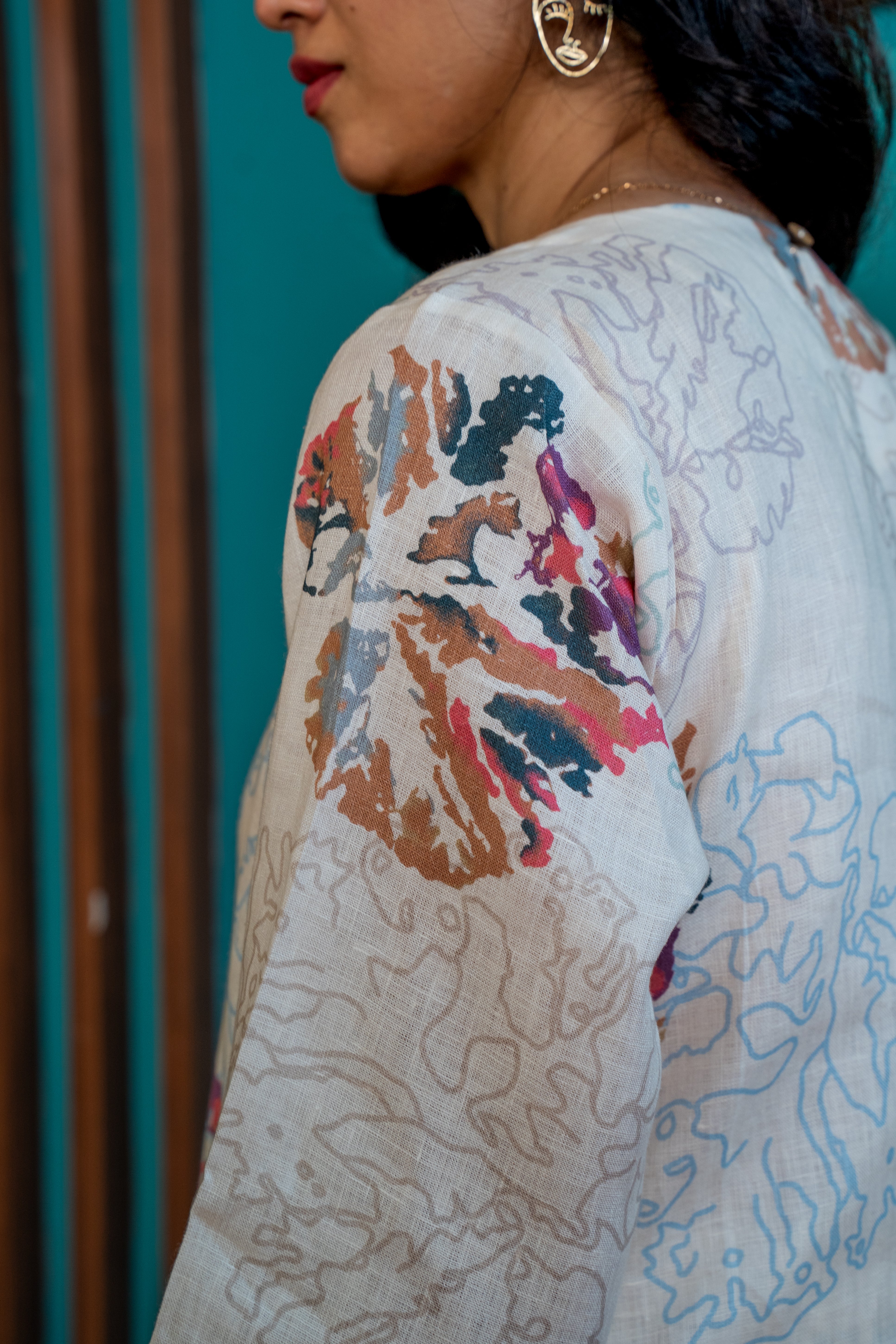 COFFEE CREAM A-LINE LINEN PAIR