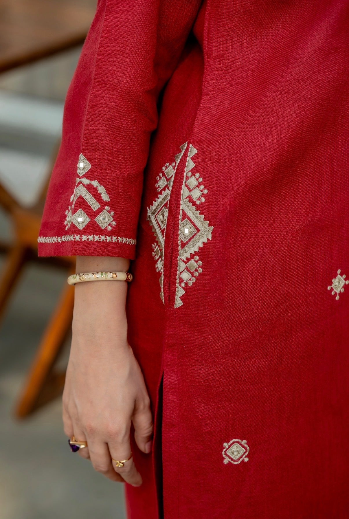 Ruby Red Linen Pair