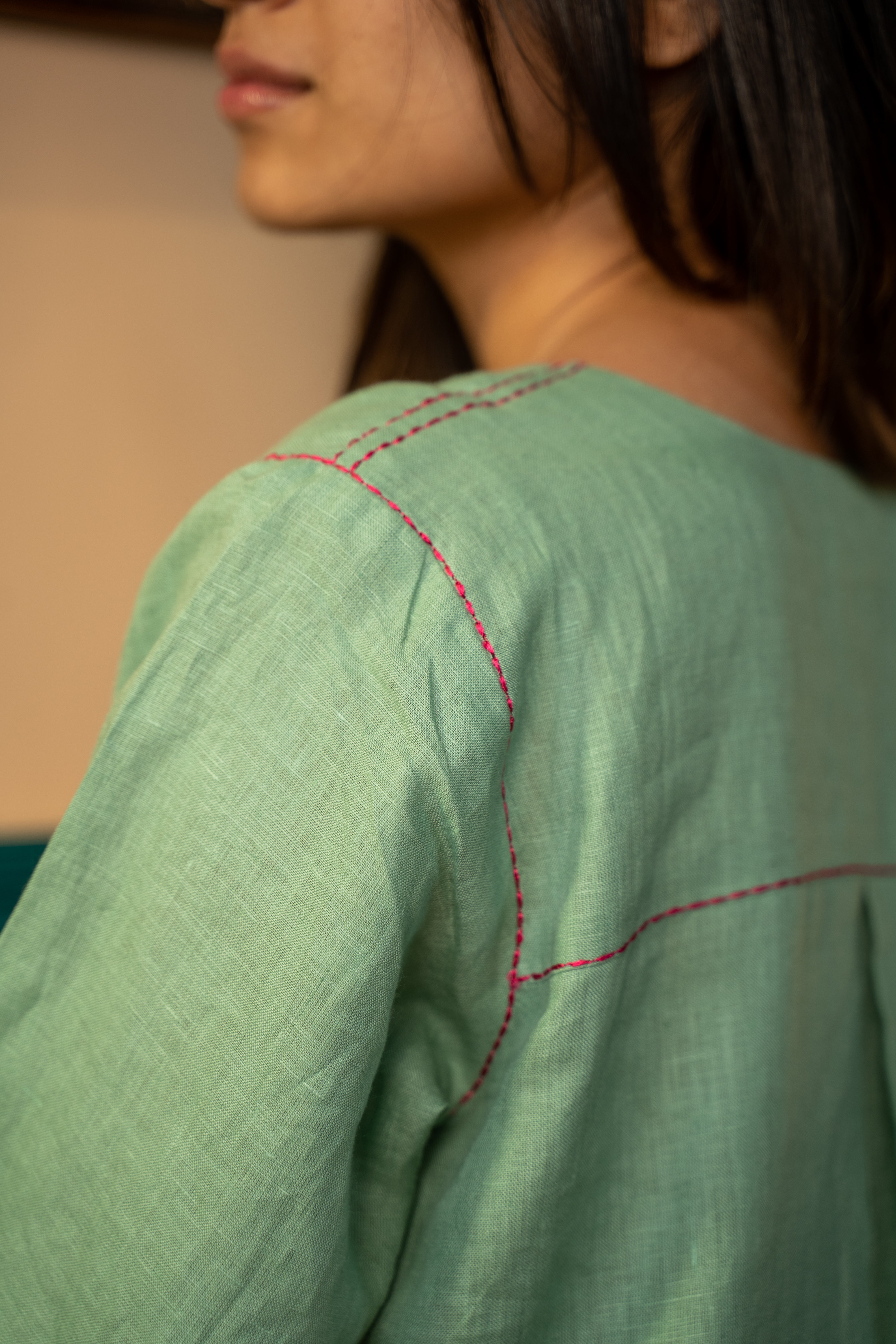 GREEN SAGA LINEN PAIR