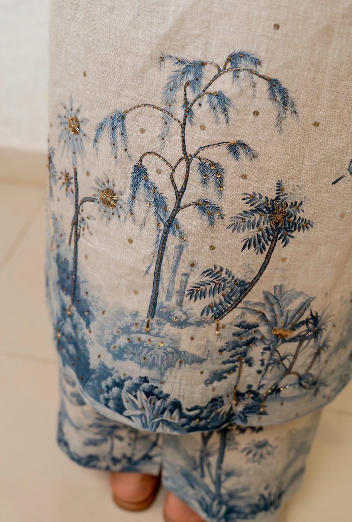 Natural Indigo Linen Set