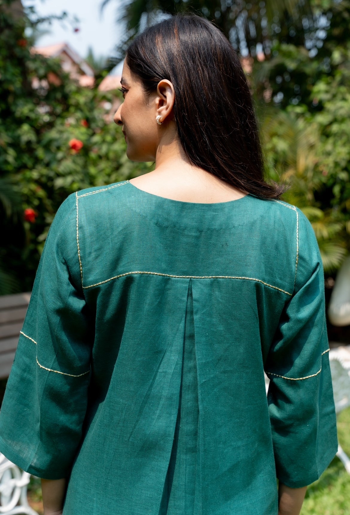 PINE GREEN LINEN PAIR