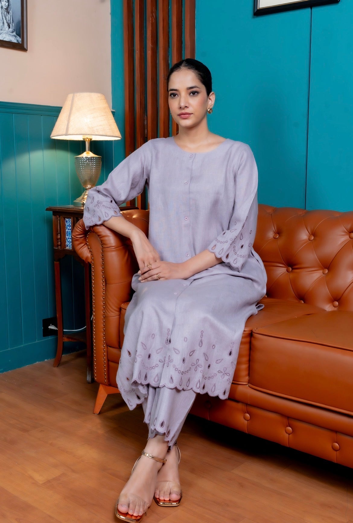 Heather Lilac Linen Pair