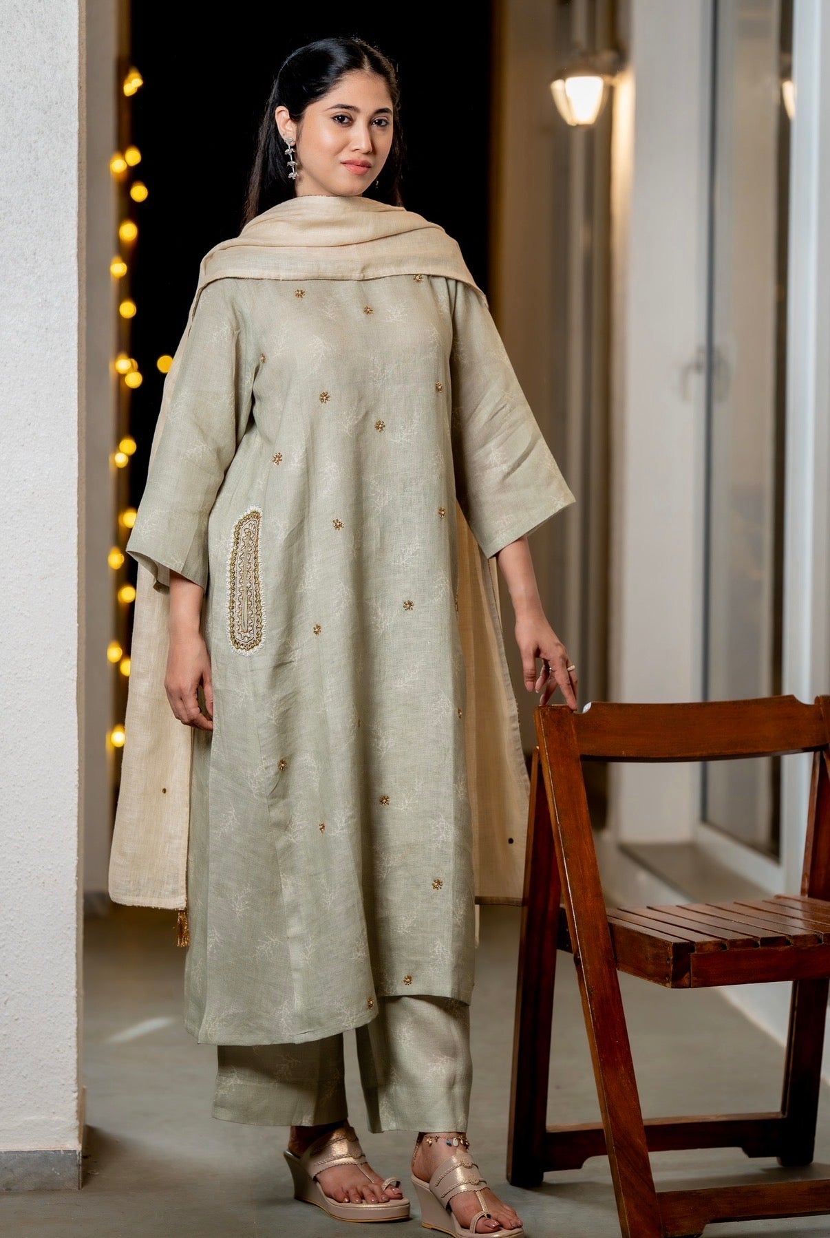 Fern Green Linen Set