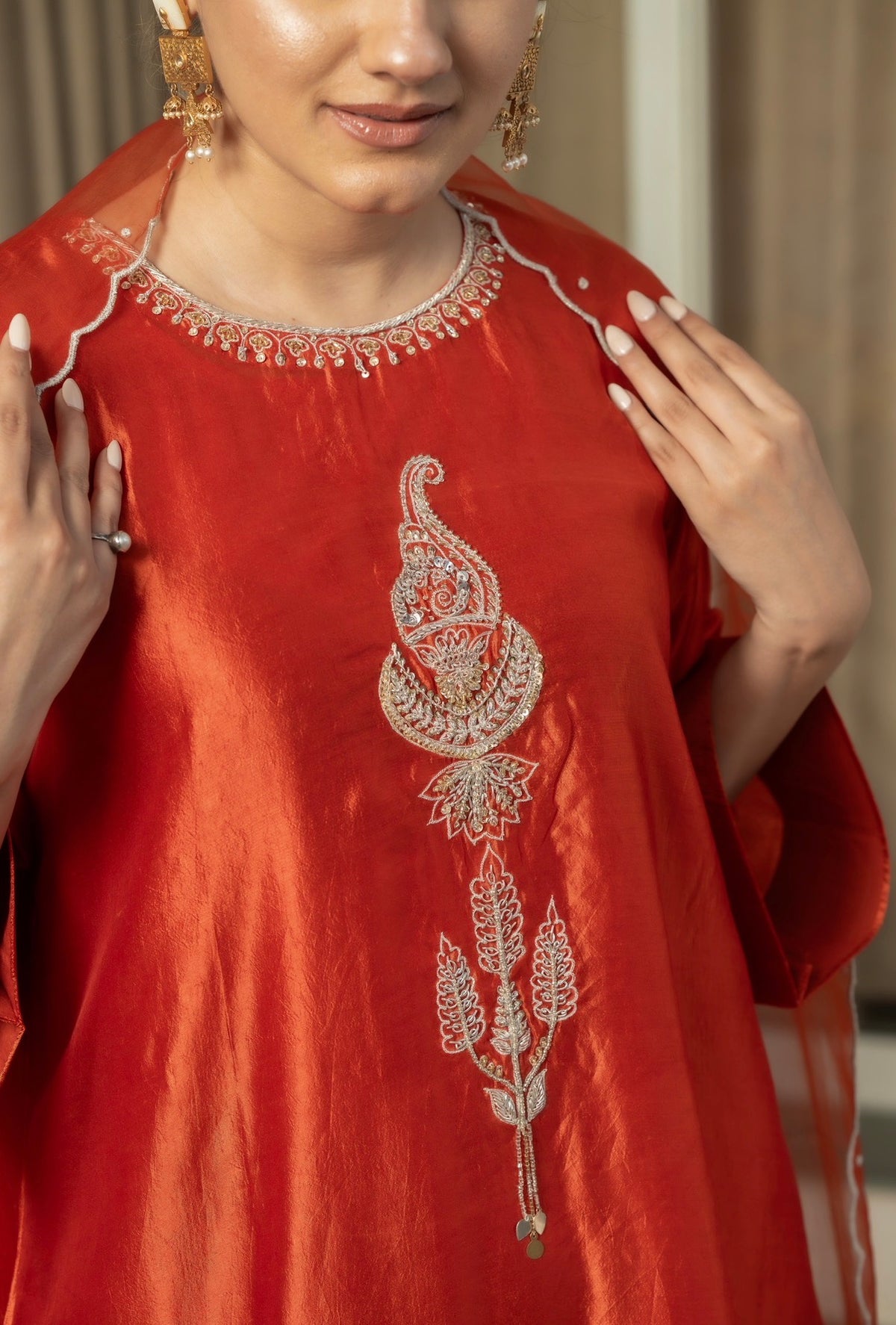 Tan Coral Kora Silk Set