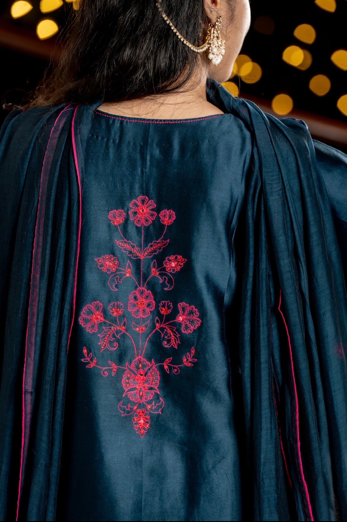 Ocean Blue Chanderi Silk Set