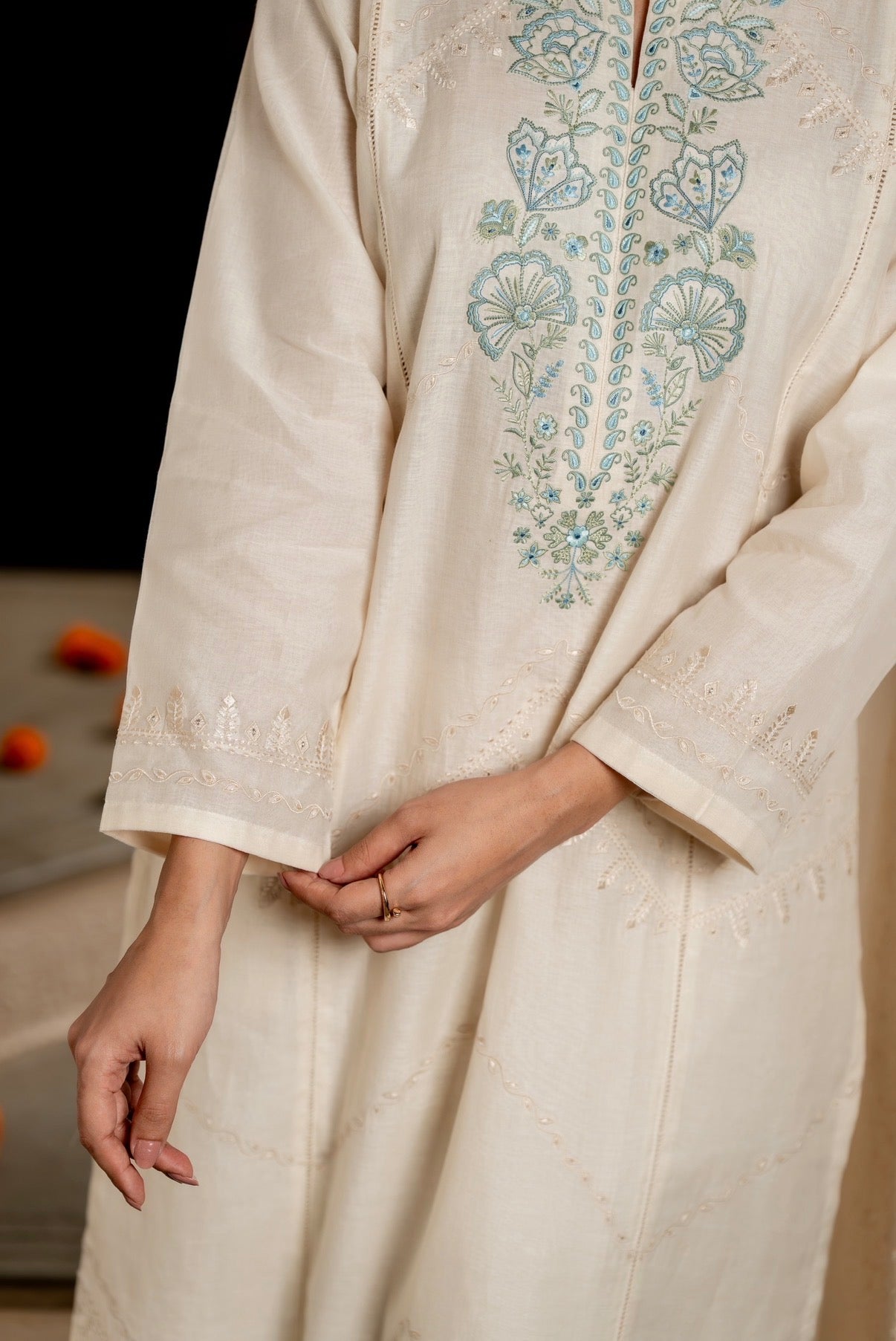Seashell Chanderi Silk Set