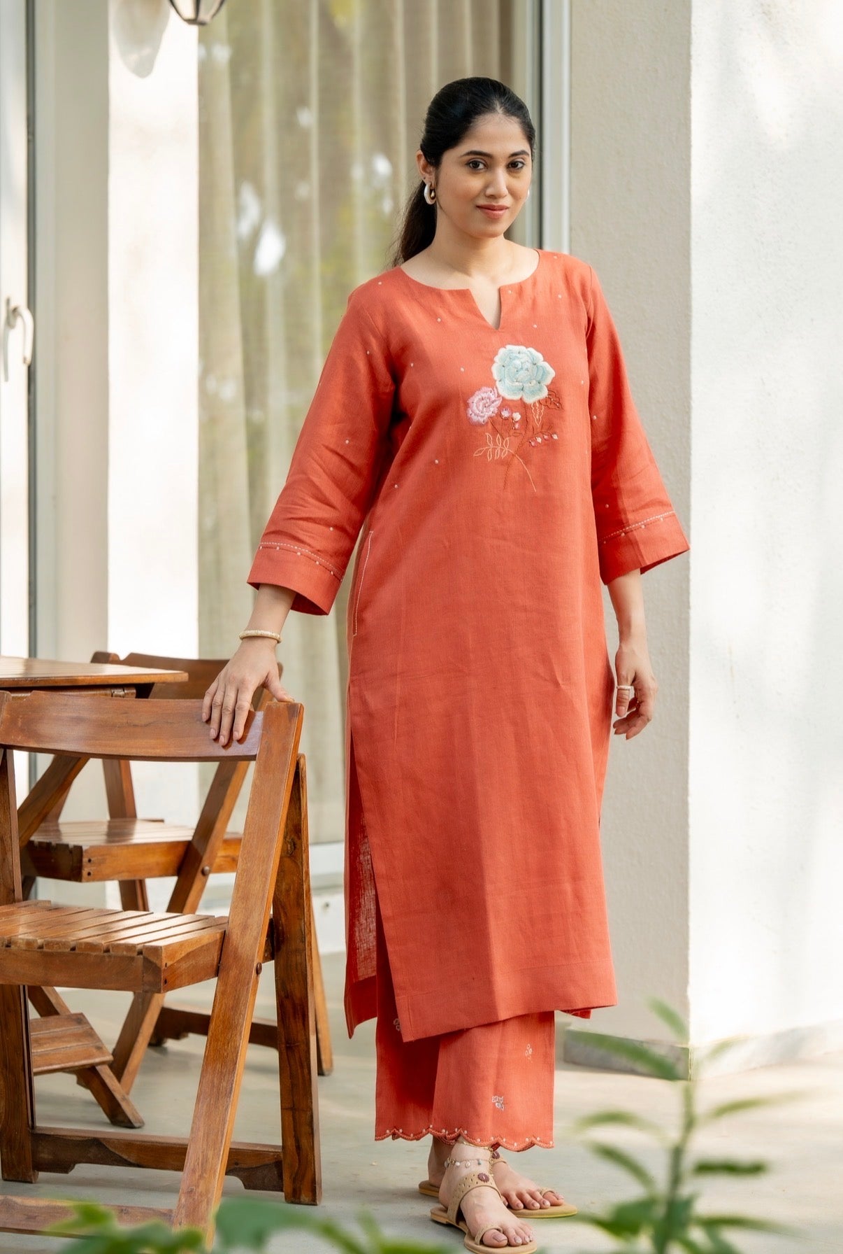 Burnt Orange Linen Pair