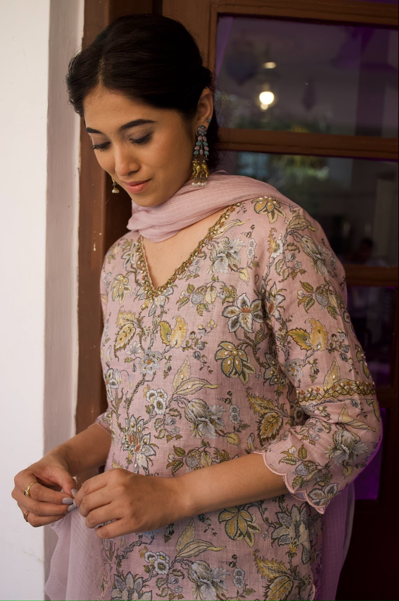 JASMINE Powder Pink Linen Set