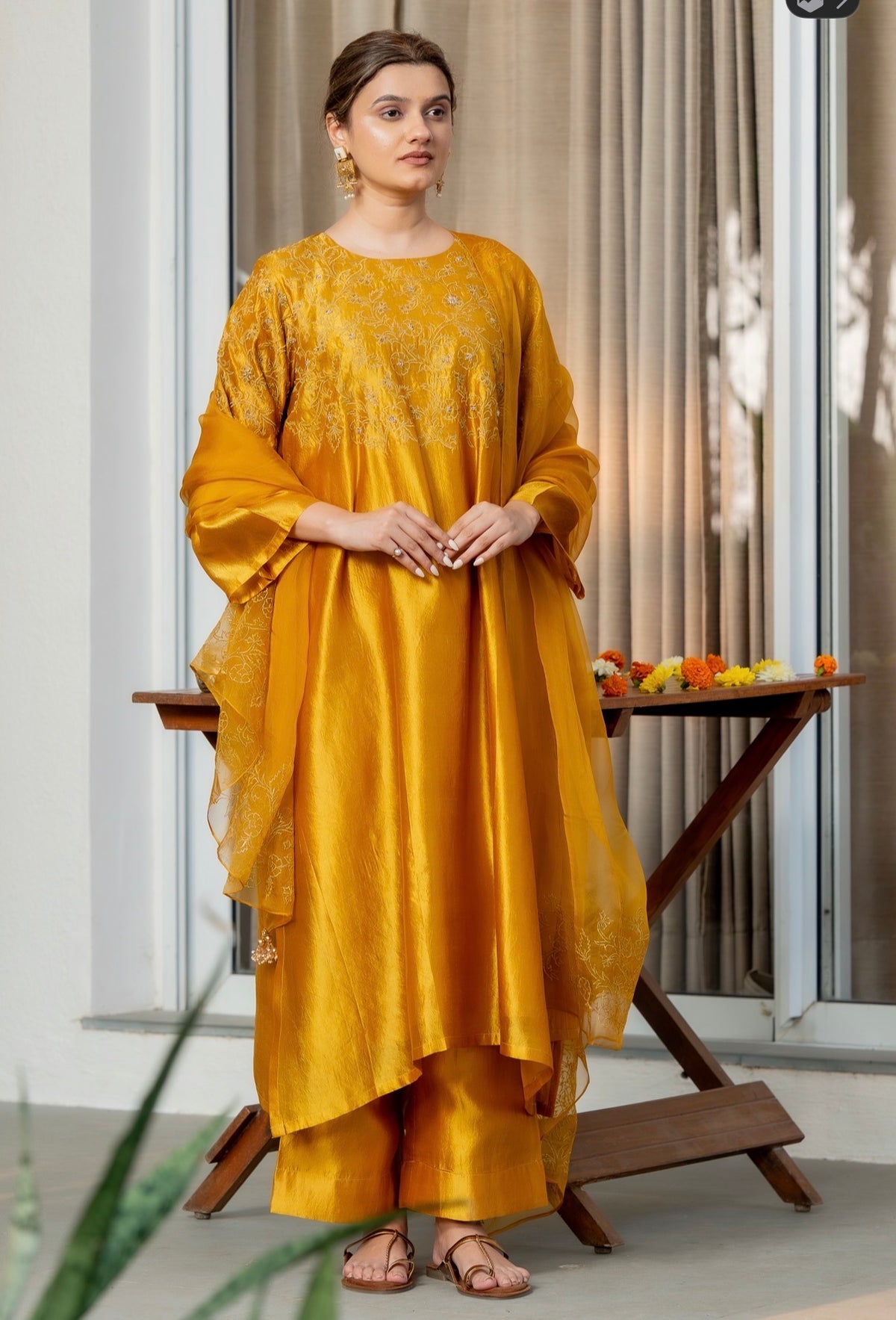 Laguna Mustard Kora Silk Set