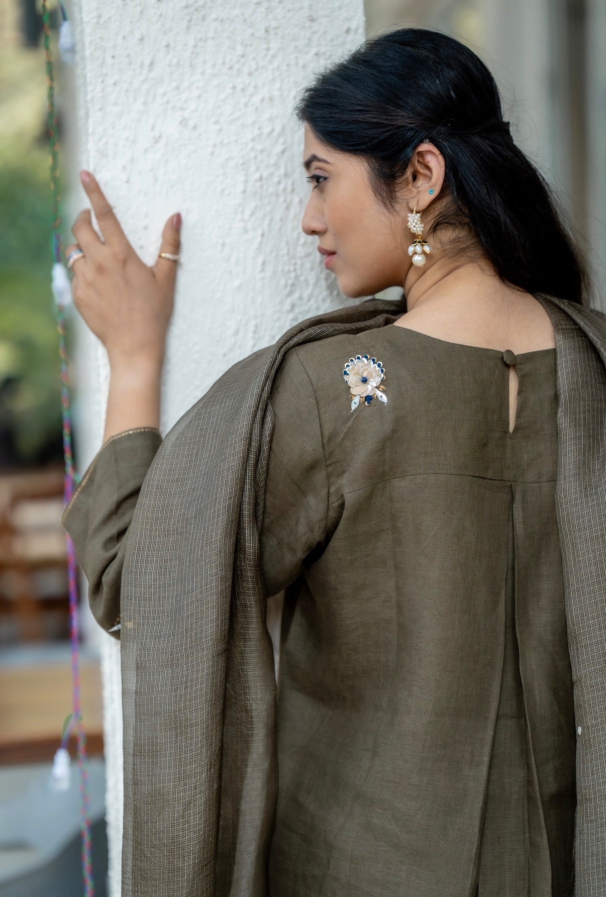 Jade Army Green Linen Set