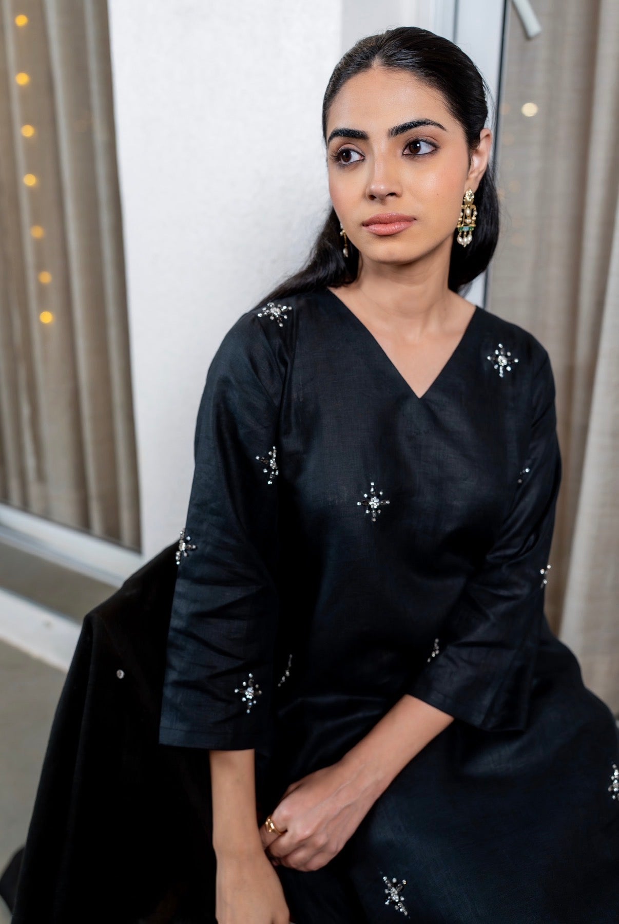 Classic Black Linen Set