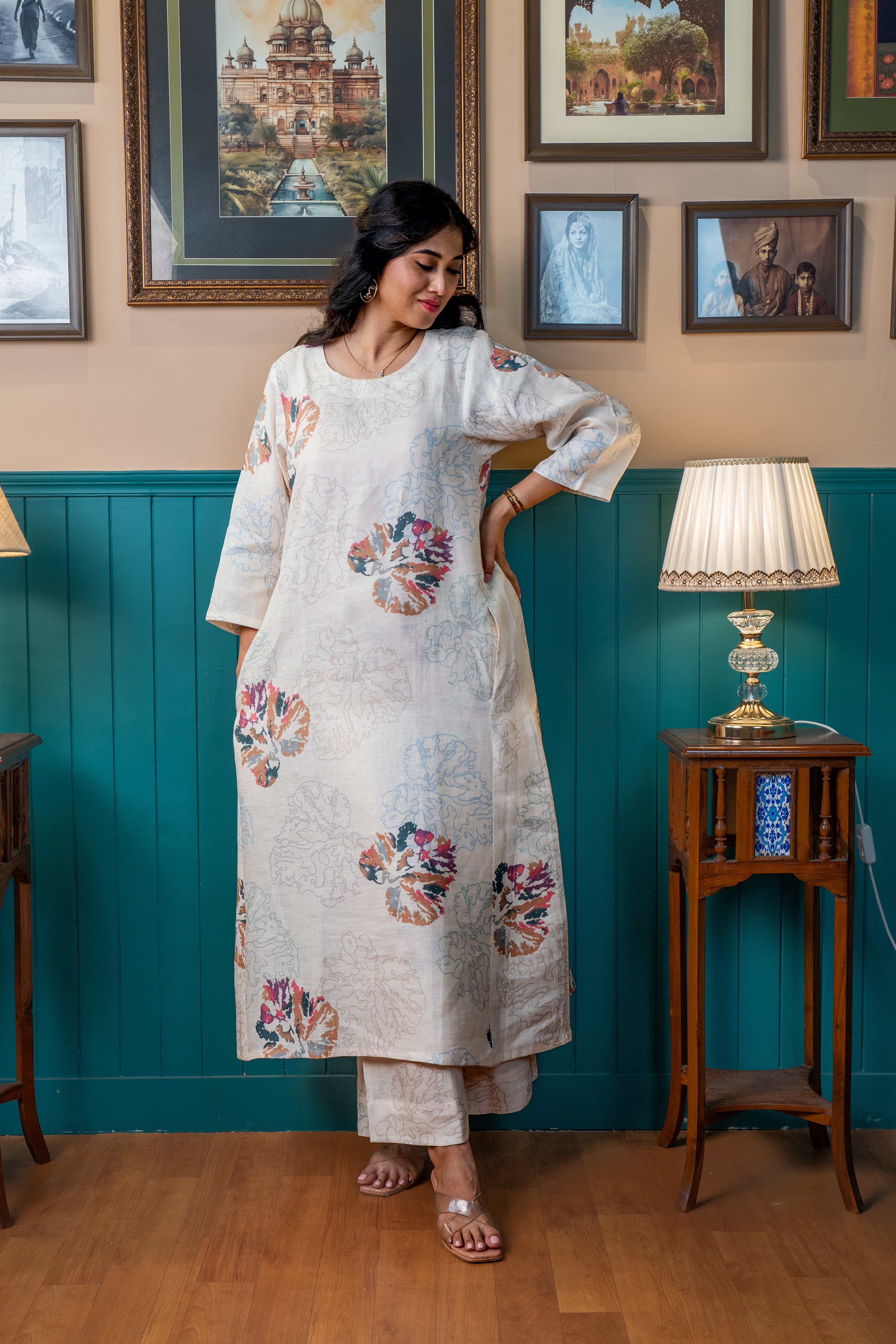 COFFEE CREAM A-LINE LINEN PAIR