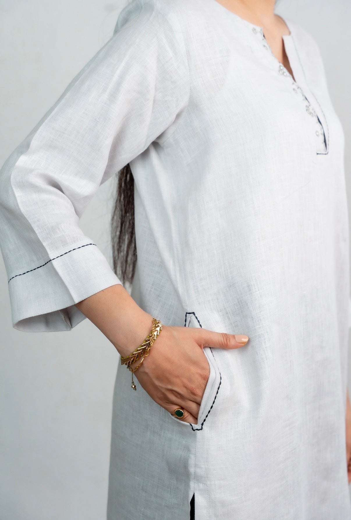 ICE GREY-BLACK LINEN PAIR