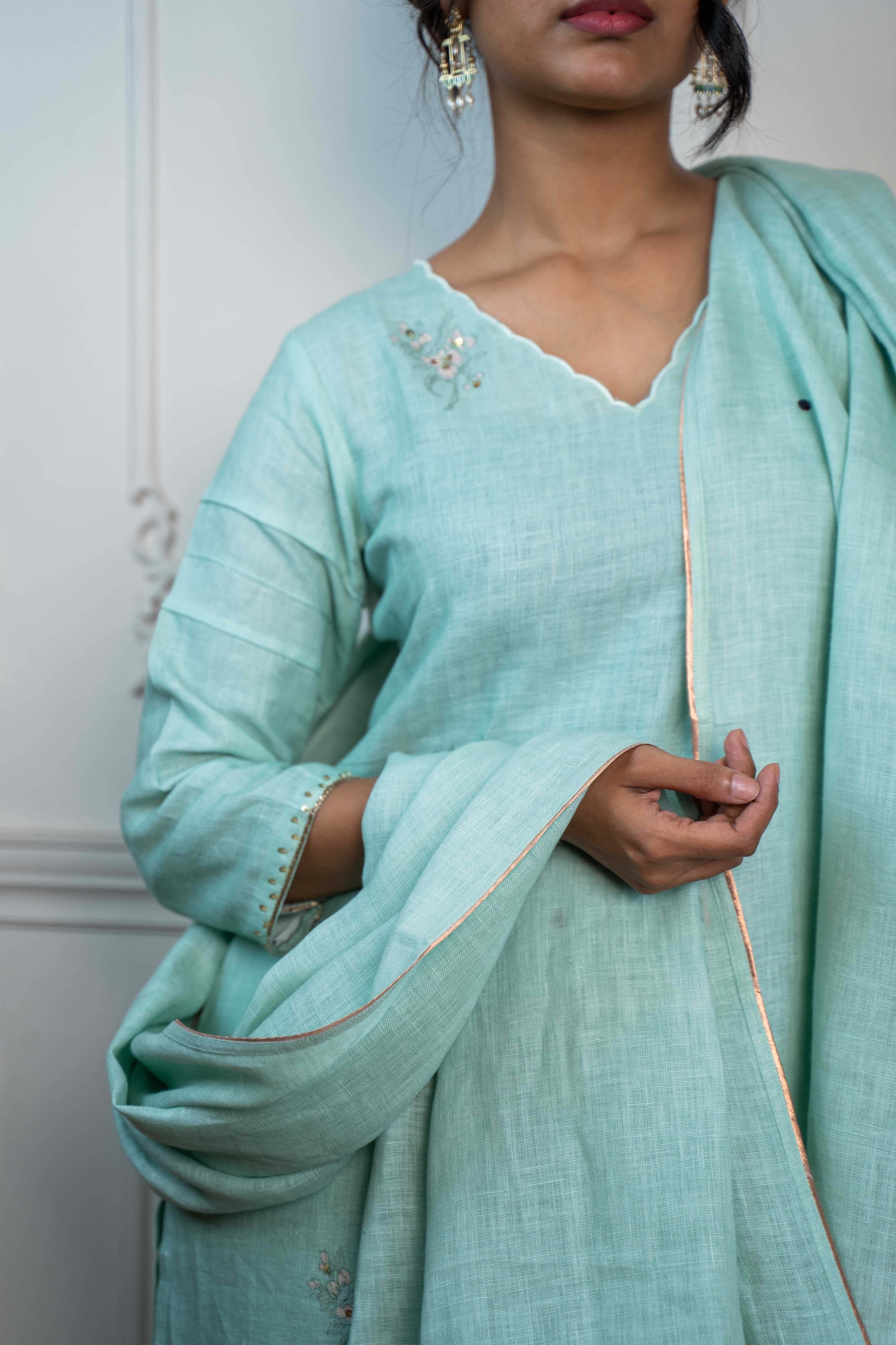 OCEAN BLUE LINEN SET