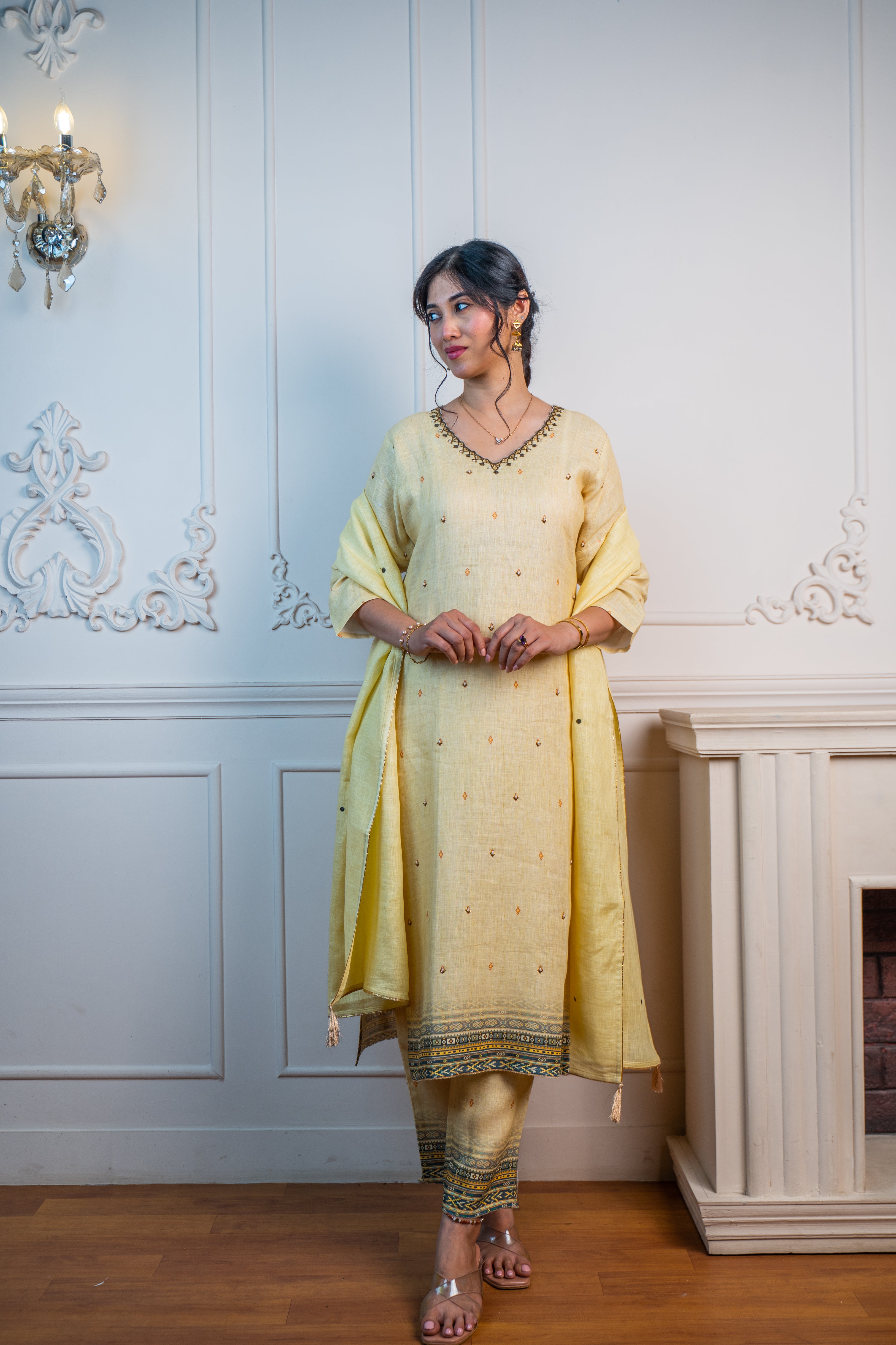 VIVID YELLOW LINEN SET
