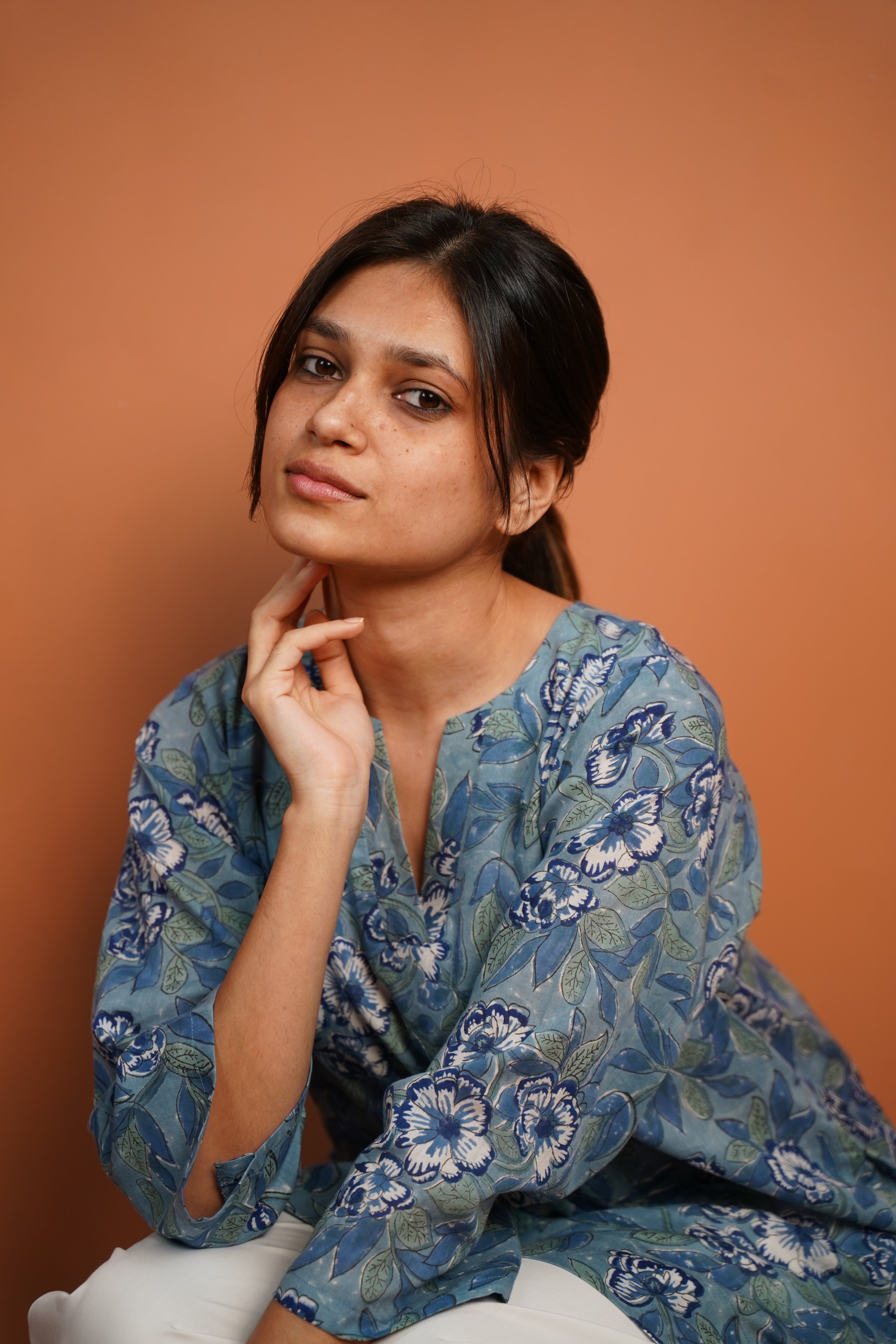 INDIGO BLUE-WHITE COTTON PAIR