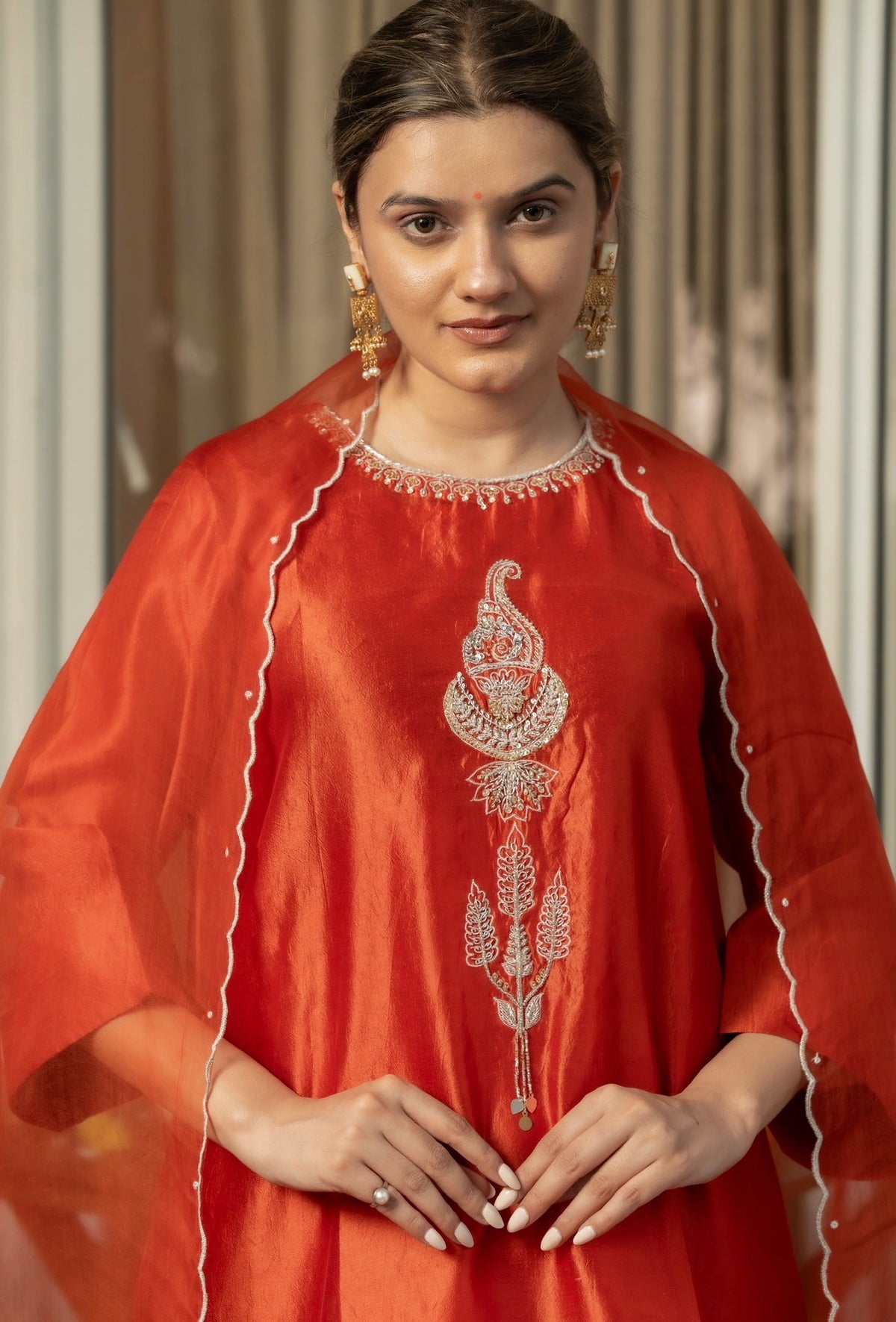 Tan Coral Kora Silk Set