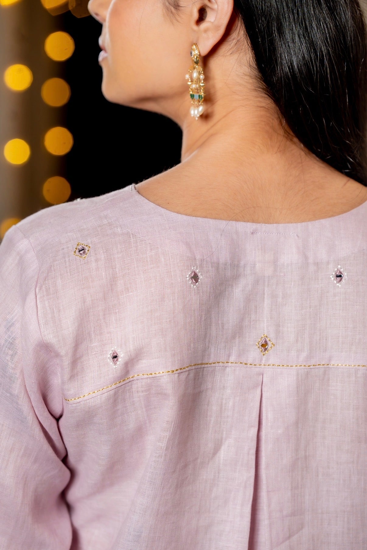 Glossy Lilac Linen Set