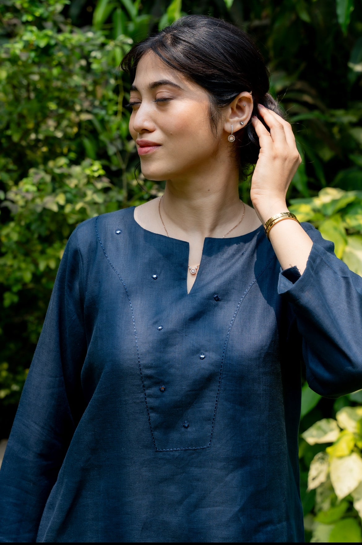 SPACE BLUE LINEN CO-ORD SET