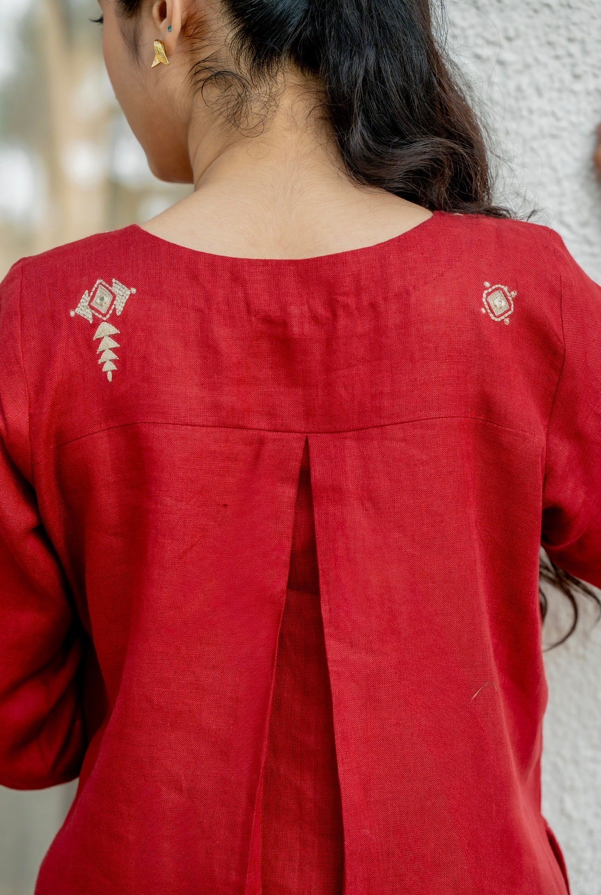 Ruby Red Linen Pair