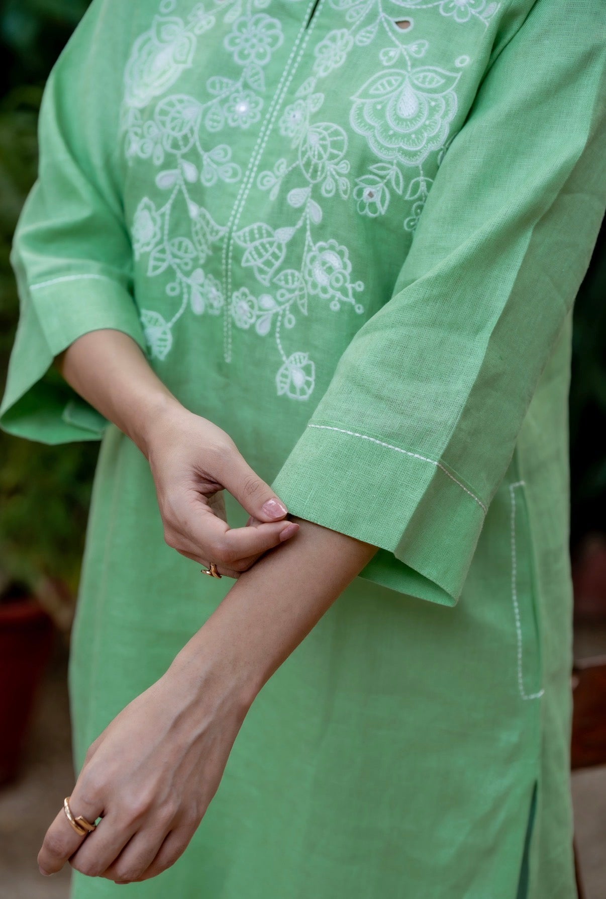 Spring Green-Grey Linen Pair