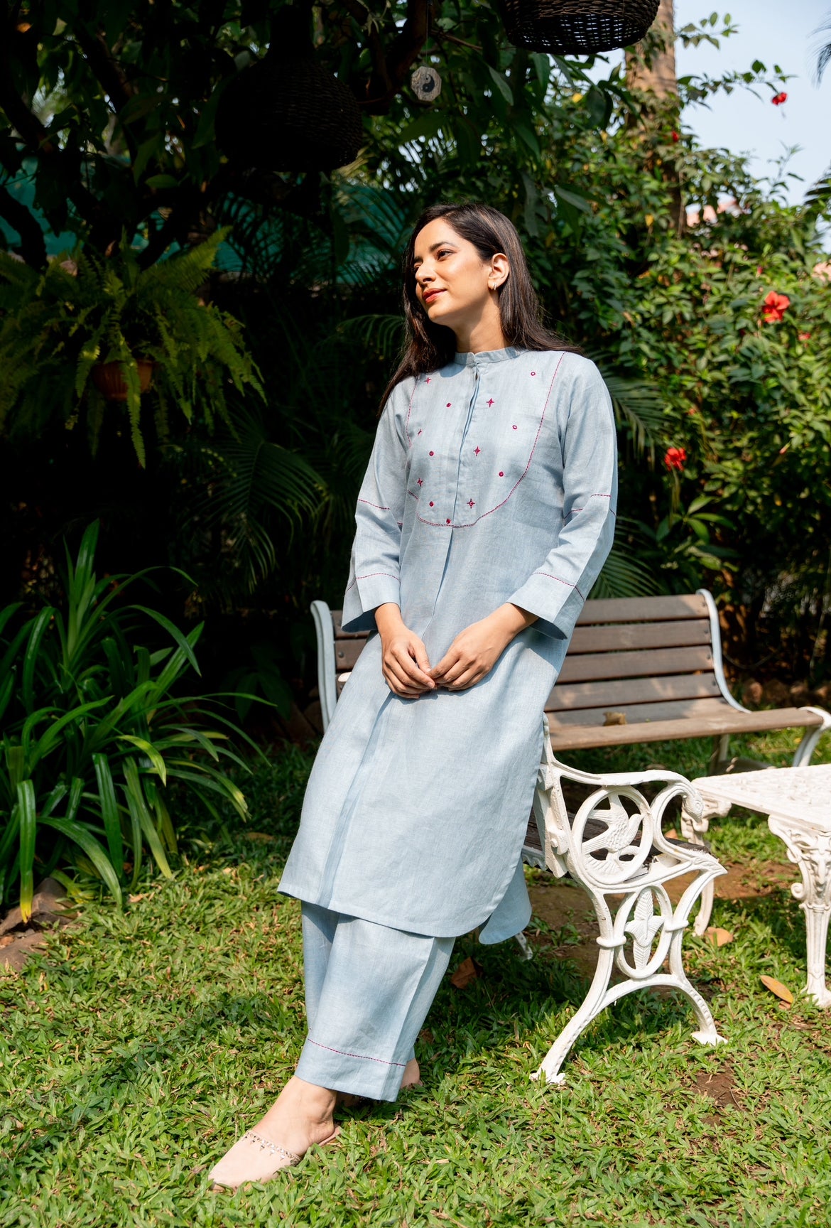 STONE BLUE LINEN PAIR