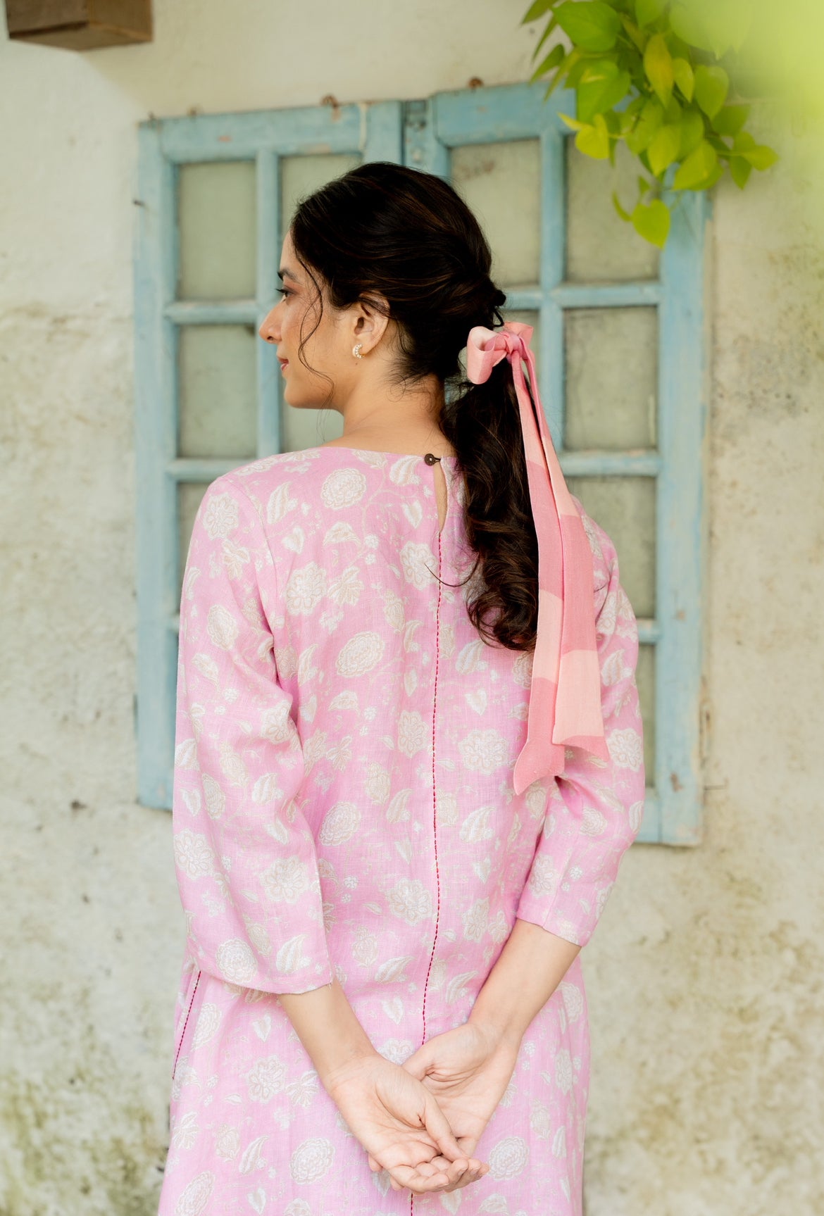 LIBERTY PINK FLORAL LINEN PAIR