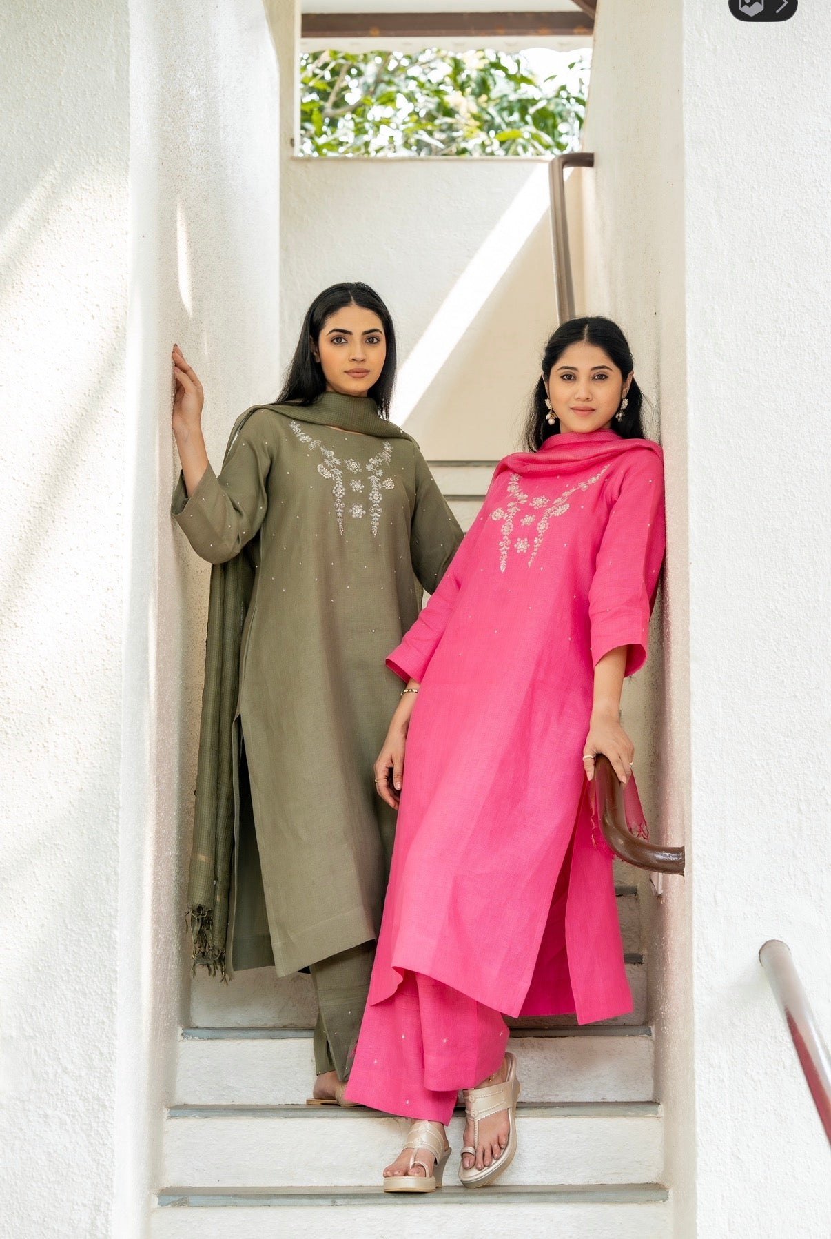 Olive Green Linen Set