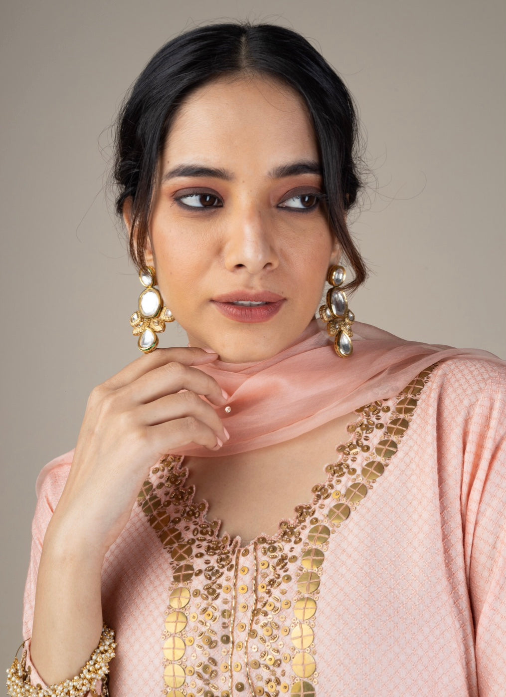 Pastel Pink Chanderi Silk Suit - Siara Women