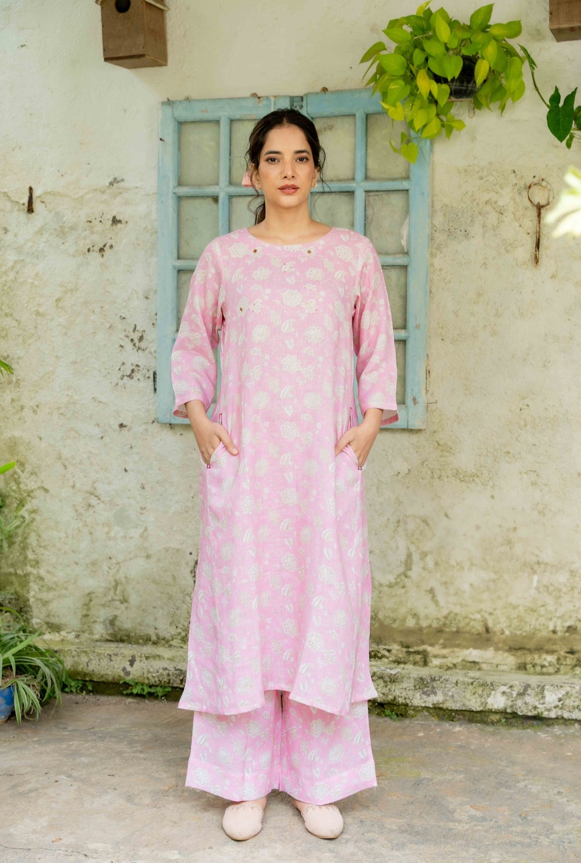 LIBERTY PINK FLORAL LINEN PAIR